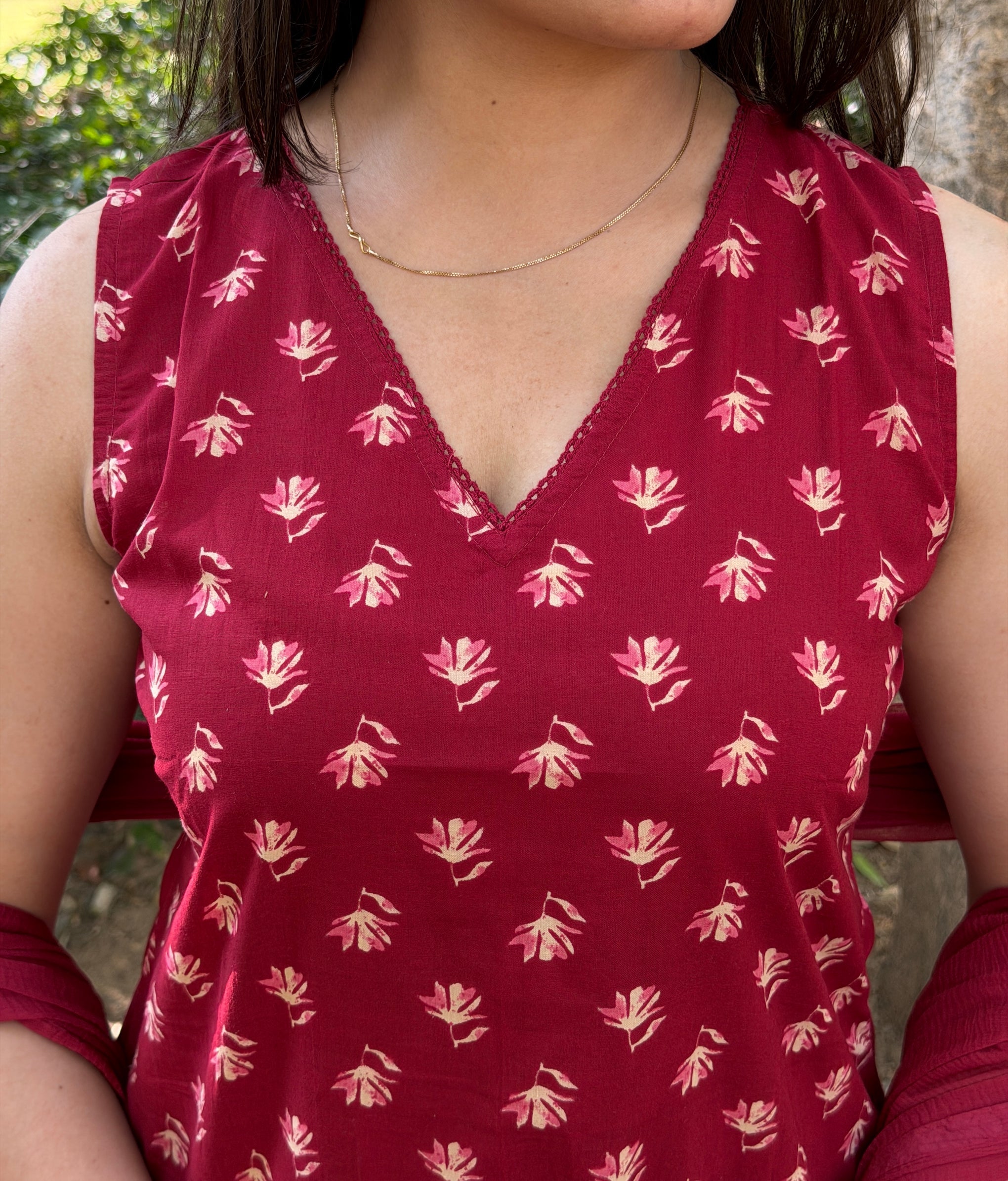 Regal Maroon Ethnic Ensemble Kurta Pant Set