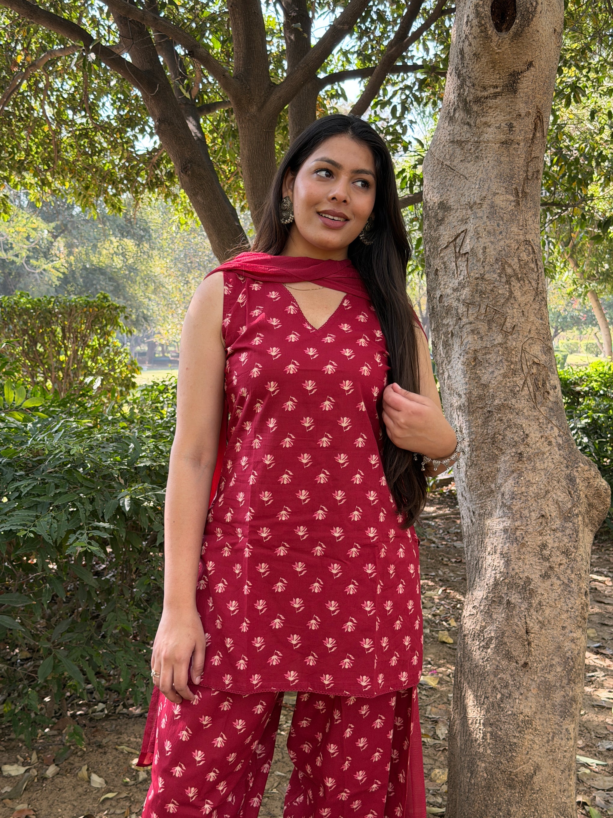 Regal Maroon Ethnic Ensemble Kurta Pant Set