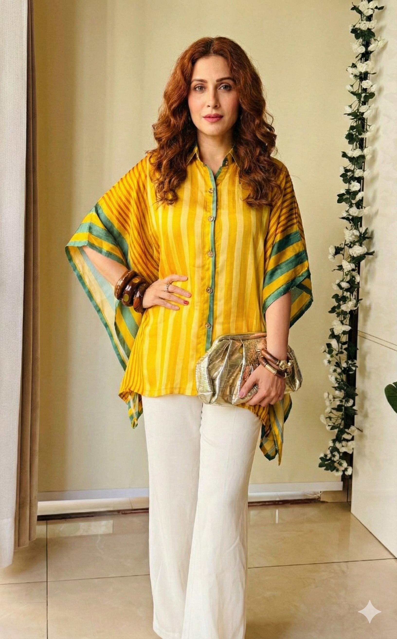 Everyday look with our Stripe & Shine Kaftan Top