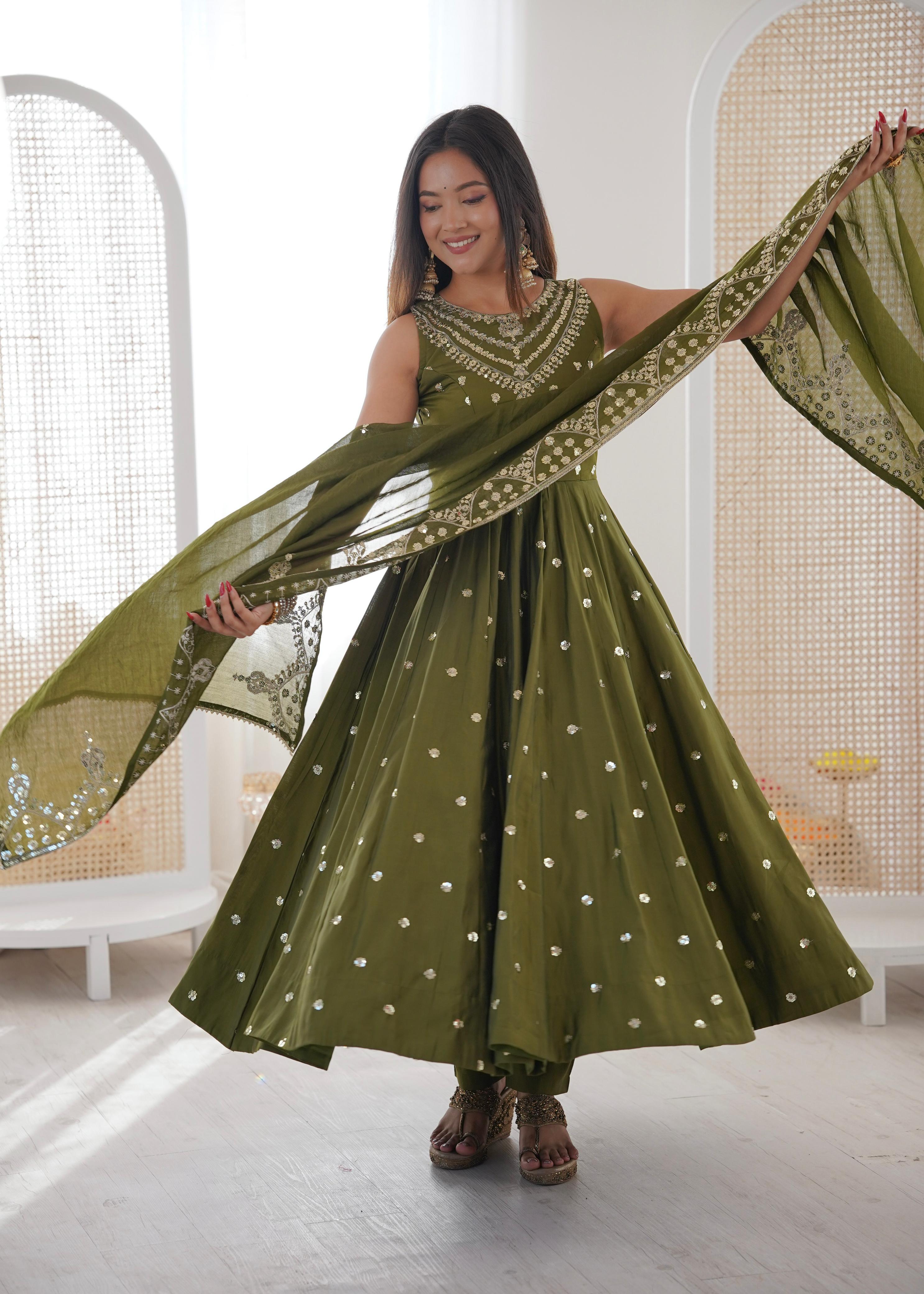 Leffy Premium Designer Anarkali Suit Set with Dupatta