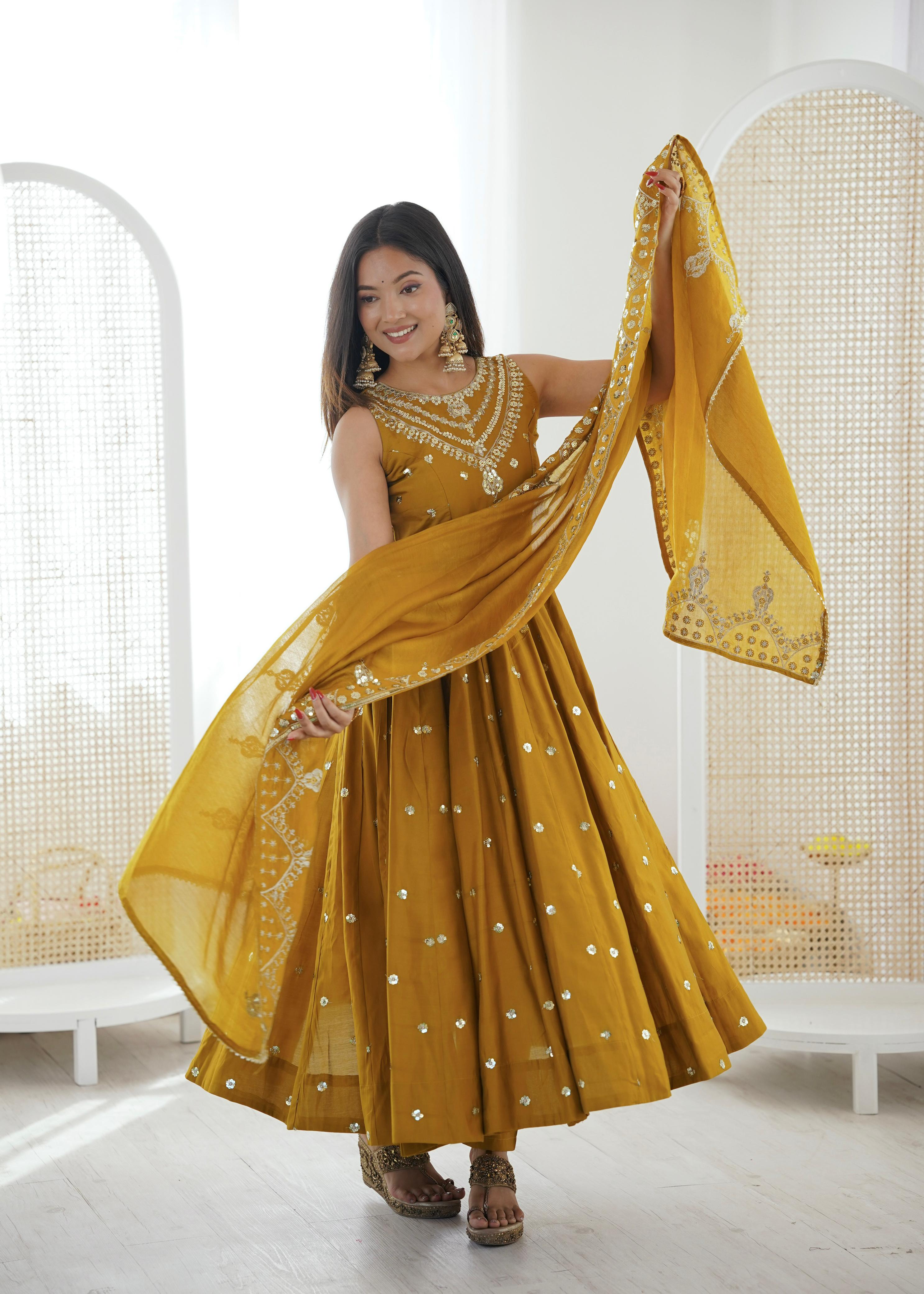 Leffy Premium Designer Anarkali Suit Set with Dupatta
