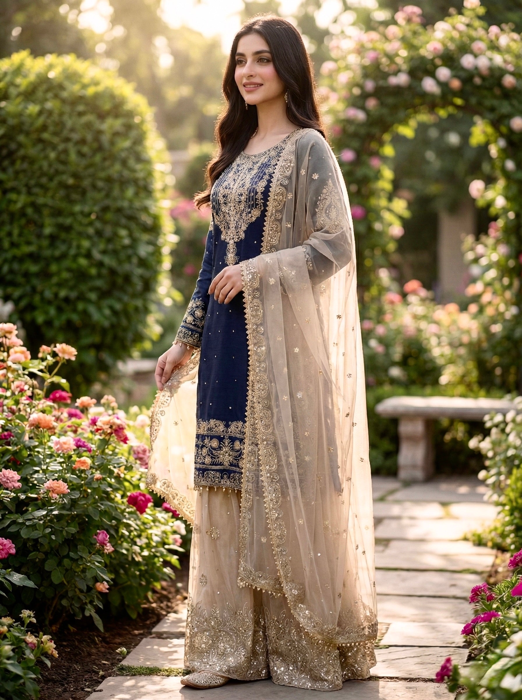 GMY SILK With Heavy Embroidery Coding Dori-Sequence Work