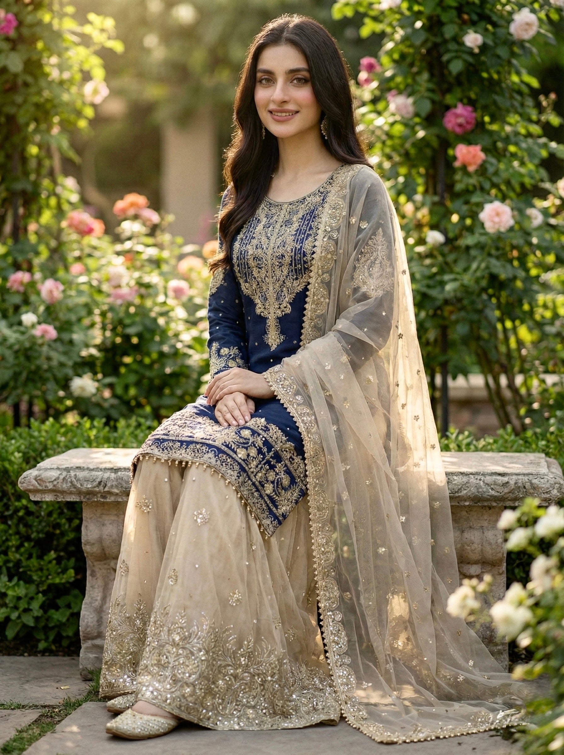 GMY SILK With Heavy Embroidery Coding Dori-Sequence Work