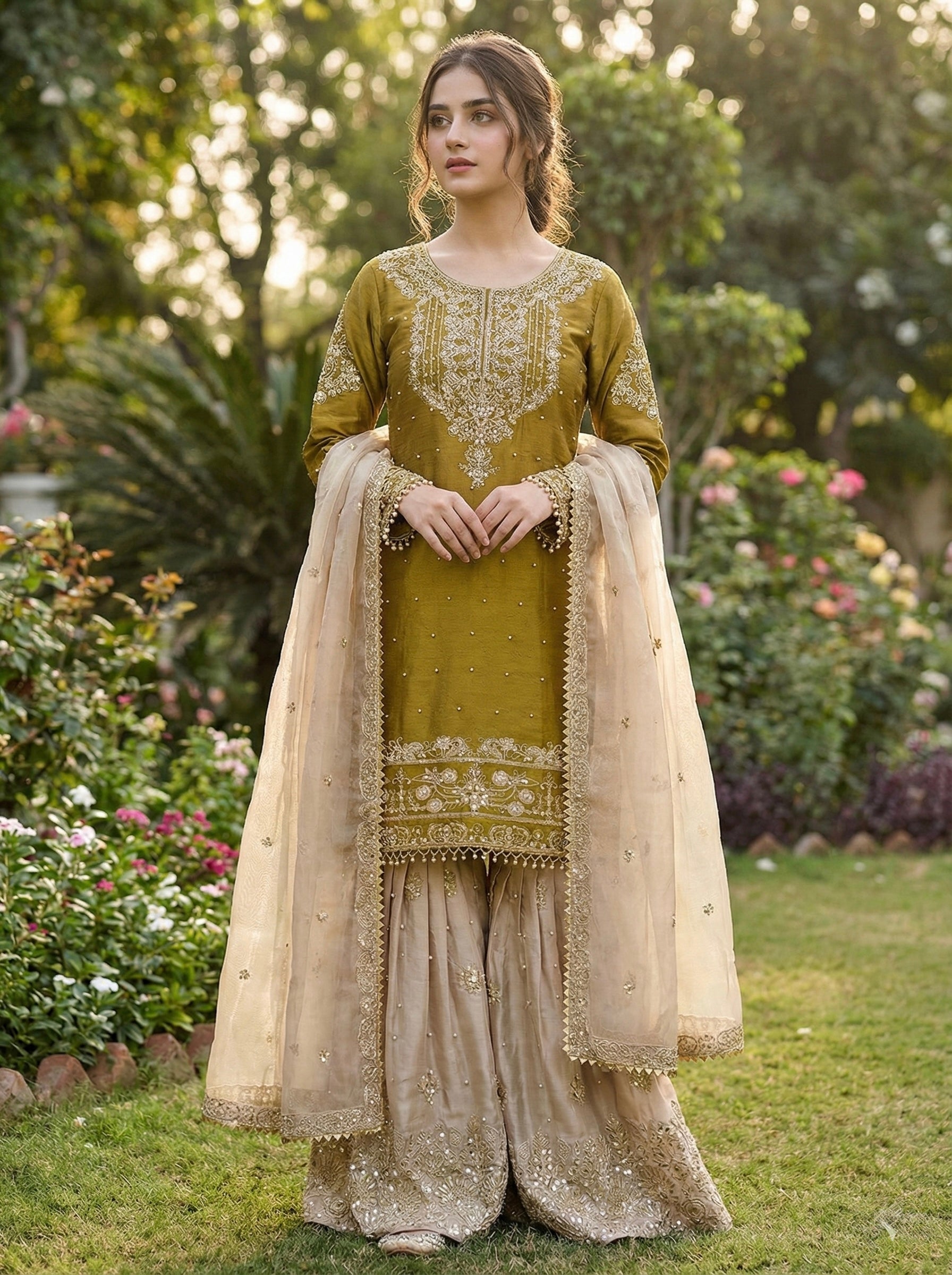 GMY SILK With Heavy Embroidery Coding Dori-Sequence Work