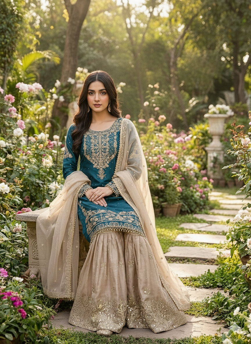 GMY SILK With Heavy Embroidery Coding Dori-Sequence Work