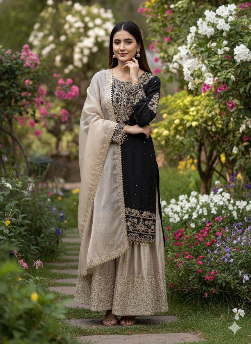 GMY SILK With Heavy Embroidery Coding Dori-Sequence Work
