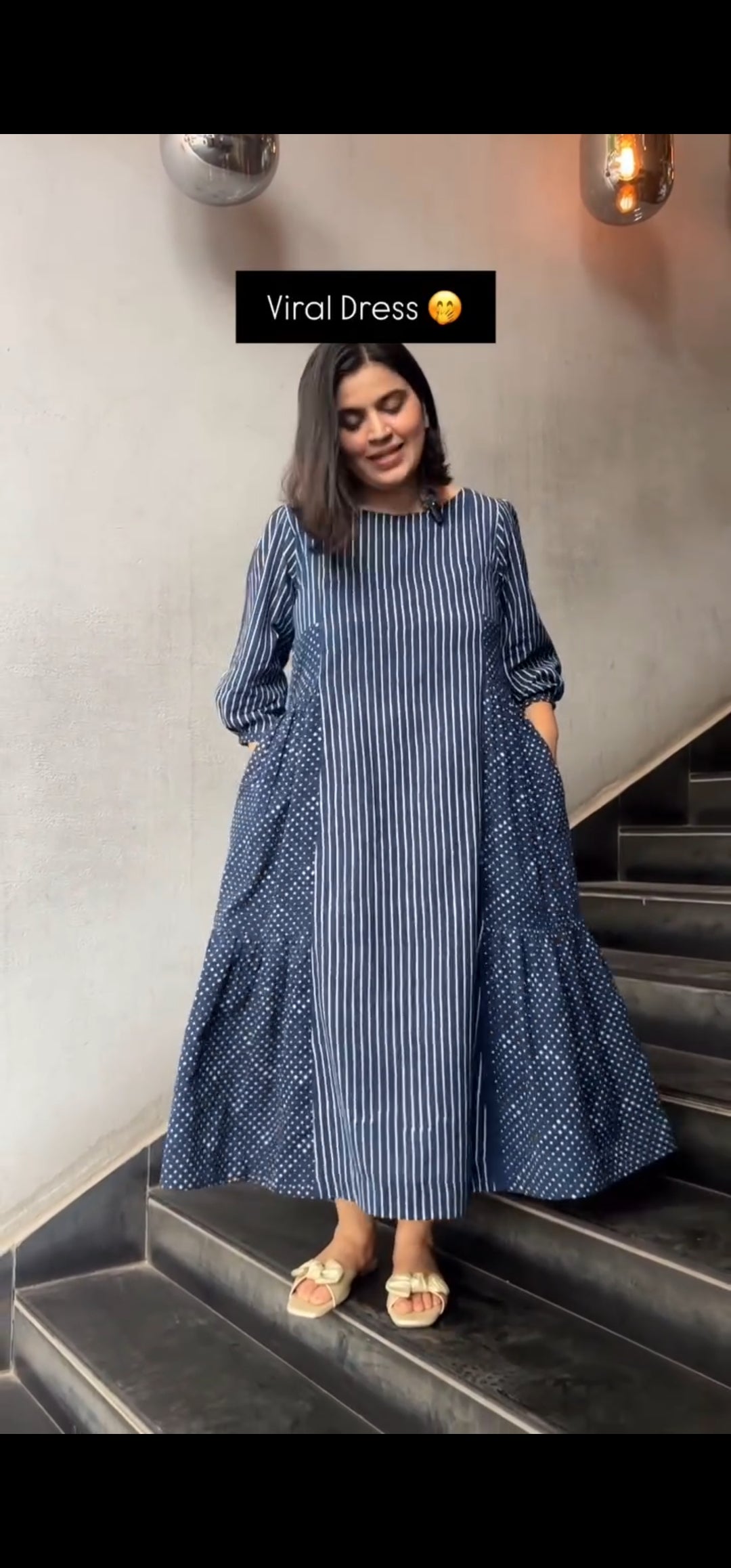 Janvi Polka-Dot Patch Maxi Dress