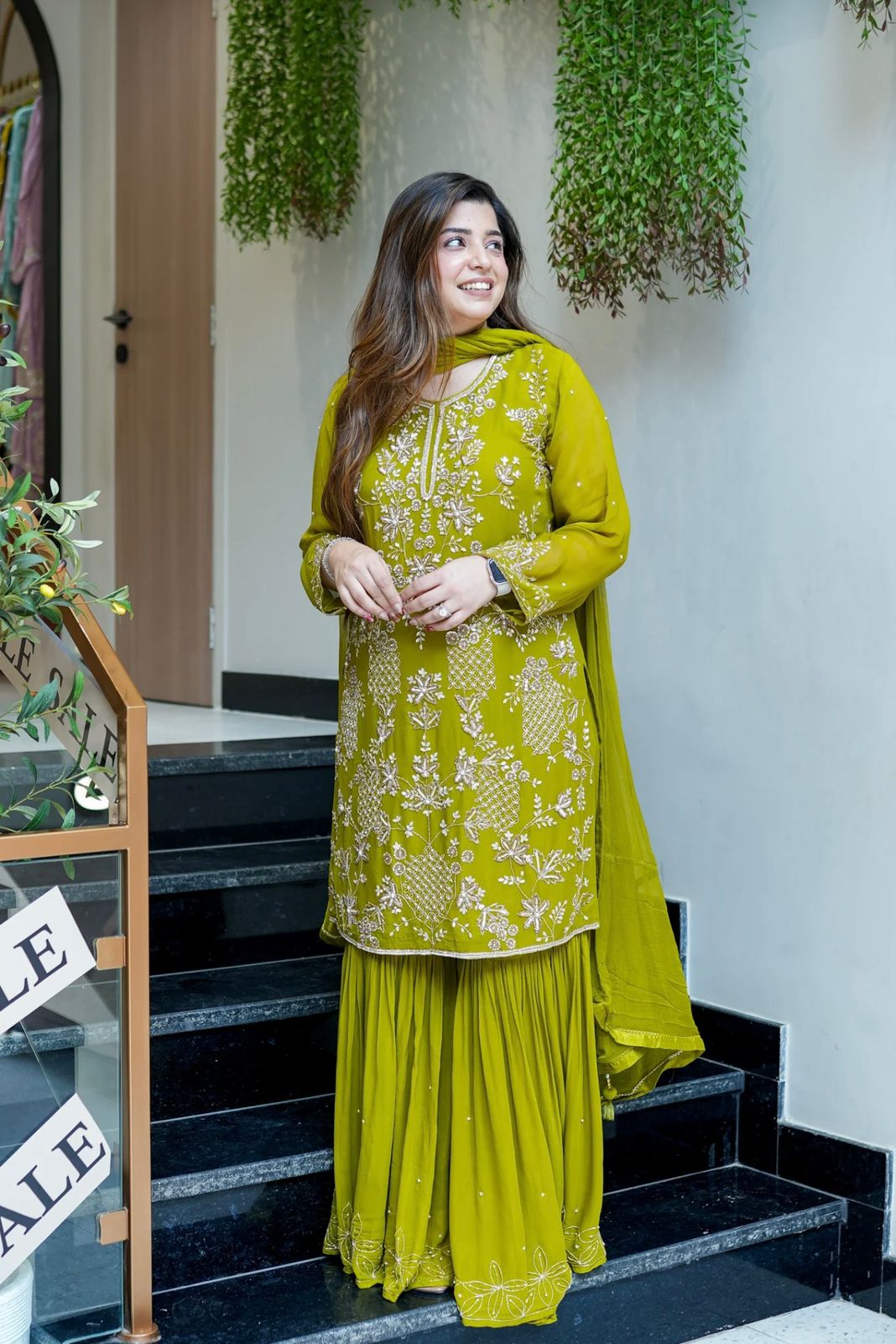 Party Wear Look Top-Plazzo and Dupatta With Heavy Embroidery Work
