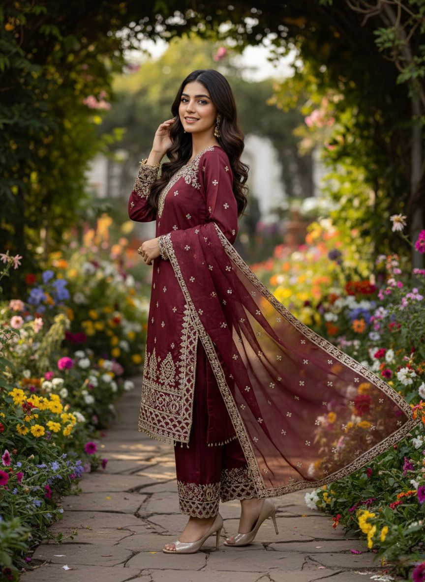 GMY SILK With Heavy Embroidery Sequence Work