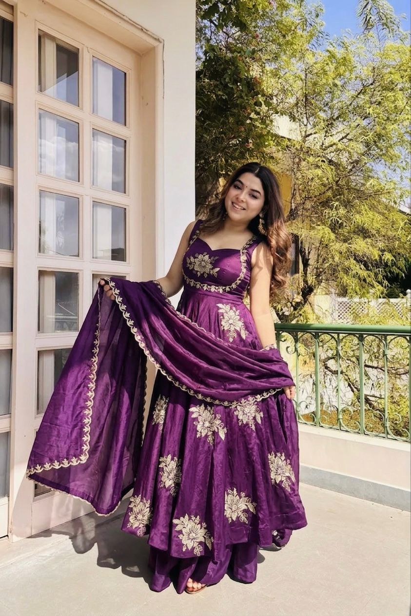 Pure Fendy 😍 Silk With Embroidery Sequence Work