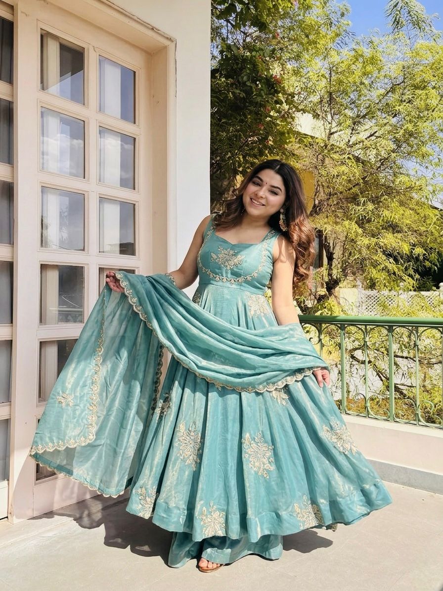 Pure Fendy 😍 Silk With Embroidery Sequence Work