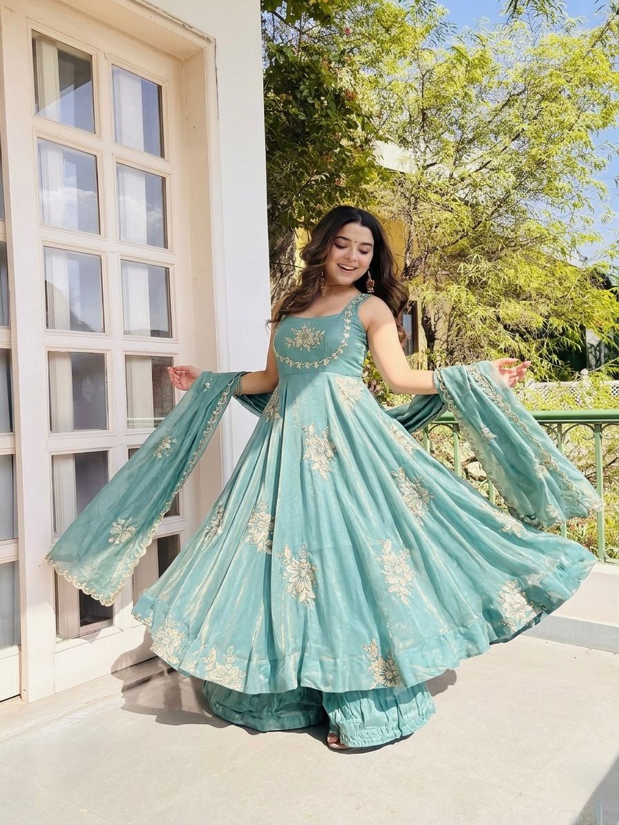 Pure Fendy 😍 Silk With Embroidery Sequence Work