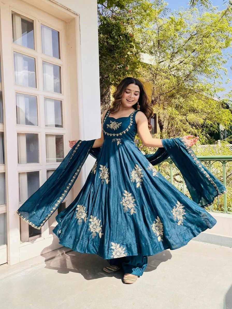 Pure Fendy 😍 Silk With Embroidery Sequence Work