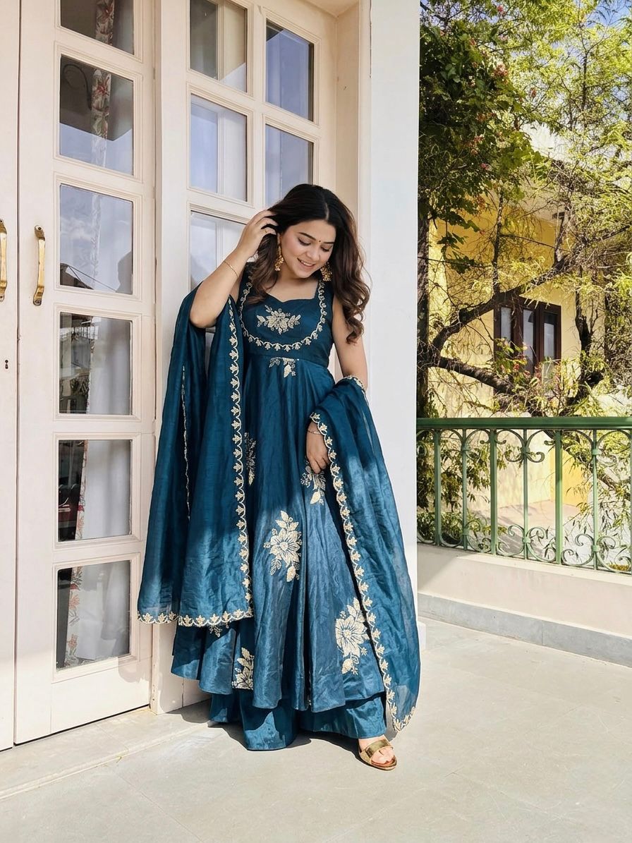 Pure Fendy 😍 Silk With Embroidery Sequence Work
