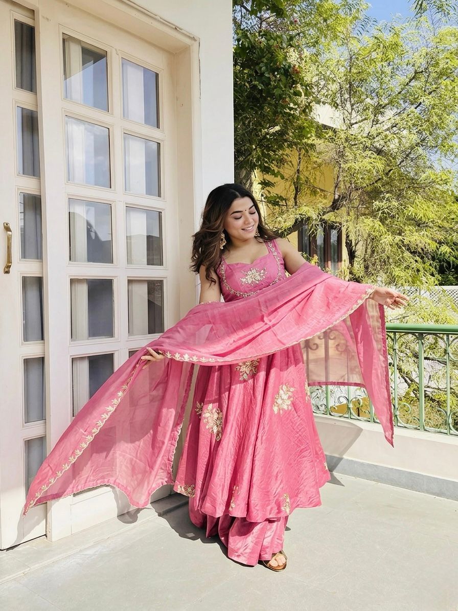 Pure Fendy 😍 Silk With Embroidery Sequence Work