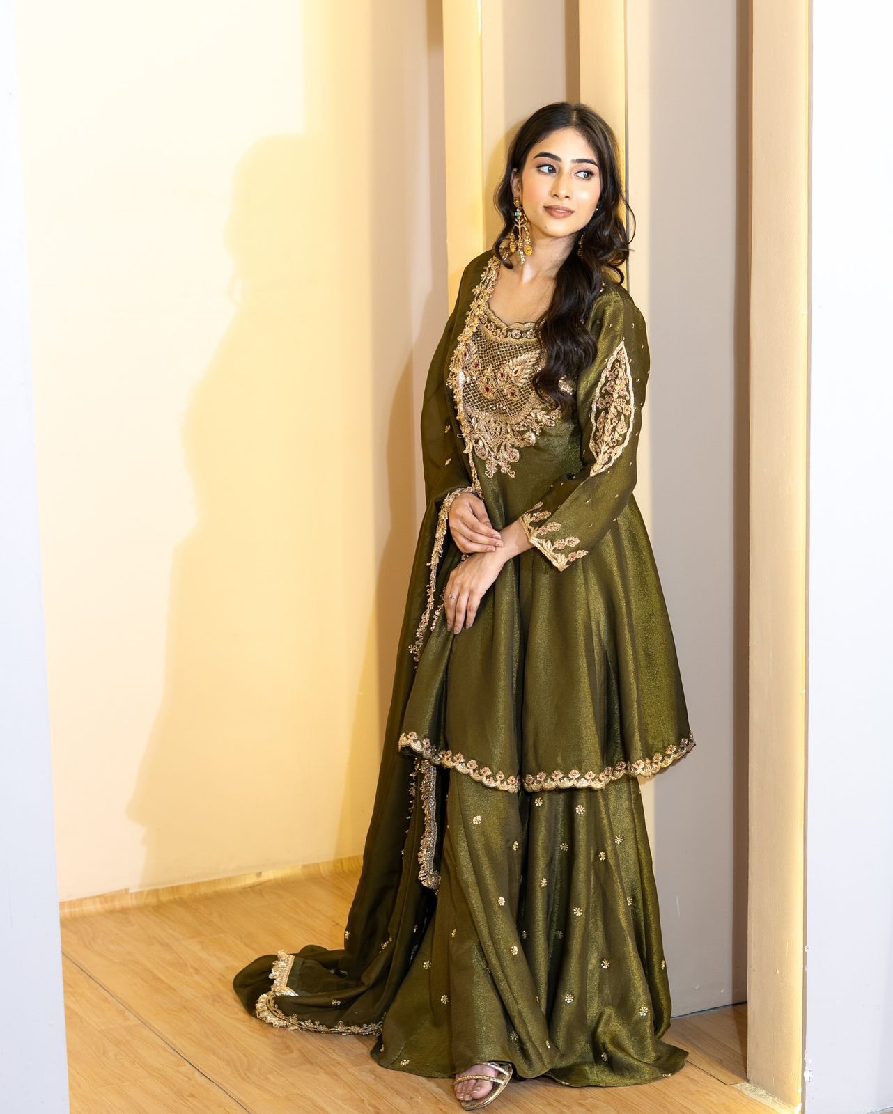 French Crep Silk Top-Bottom And Dupatta Set Fully Stitched