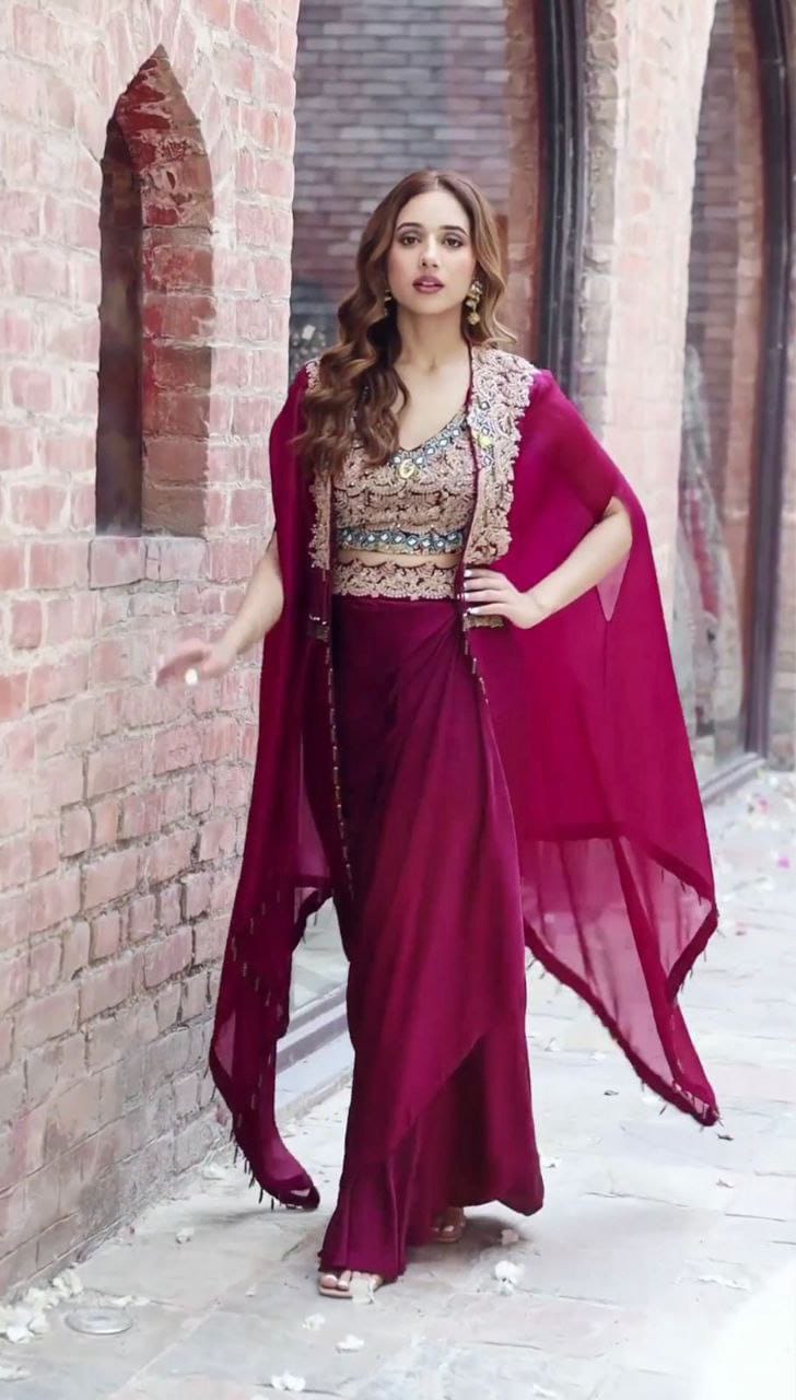 New Super Trending Party Wear Shrug with Sarara