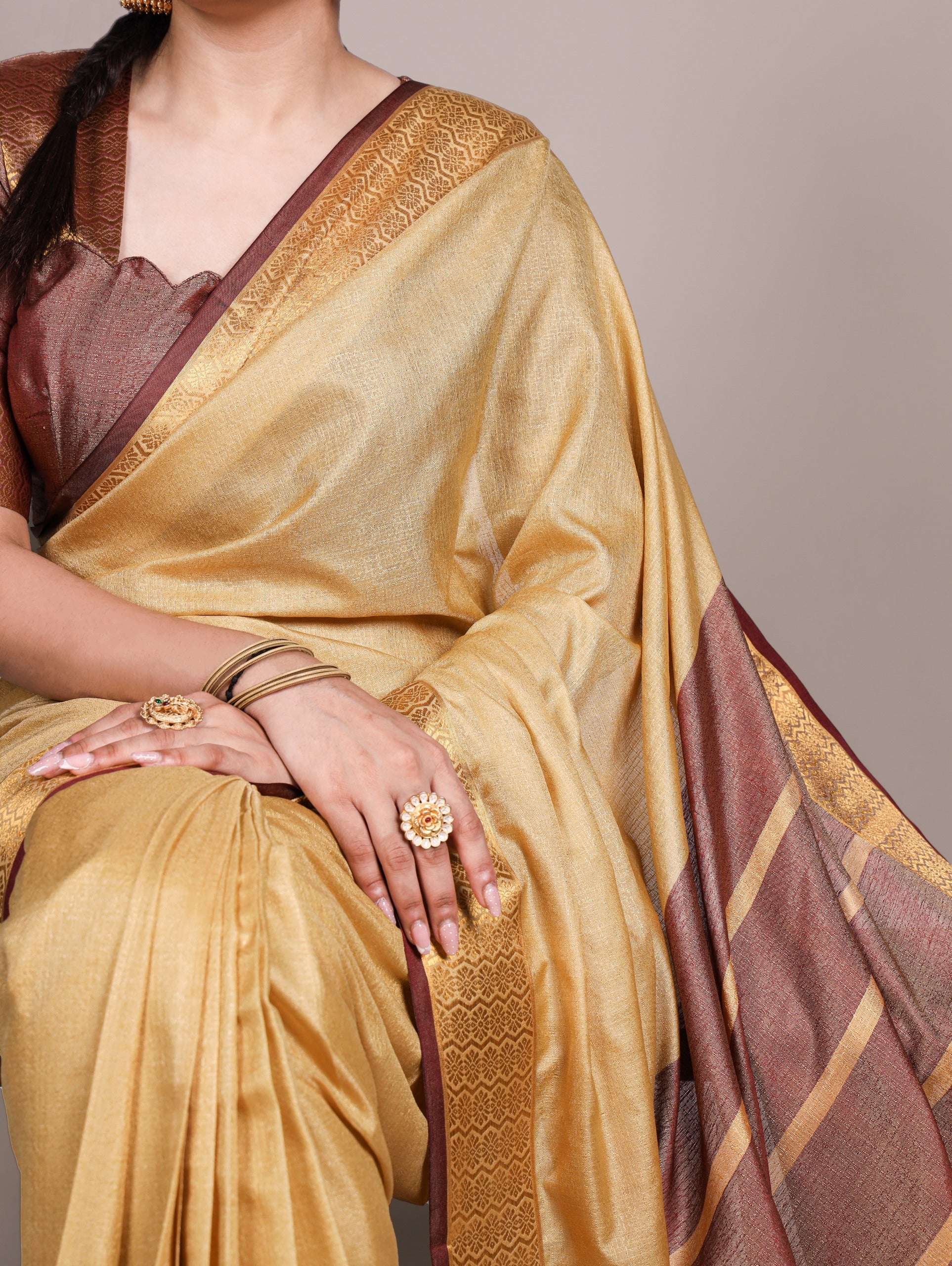 This Poly Cotton saree wraps you in effortless beauty