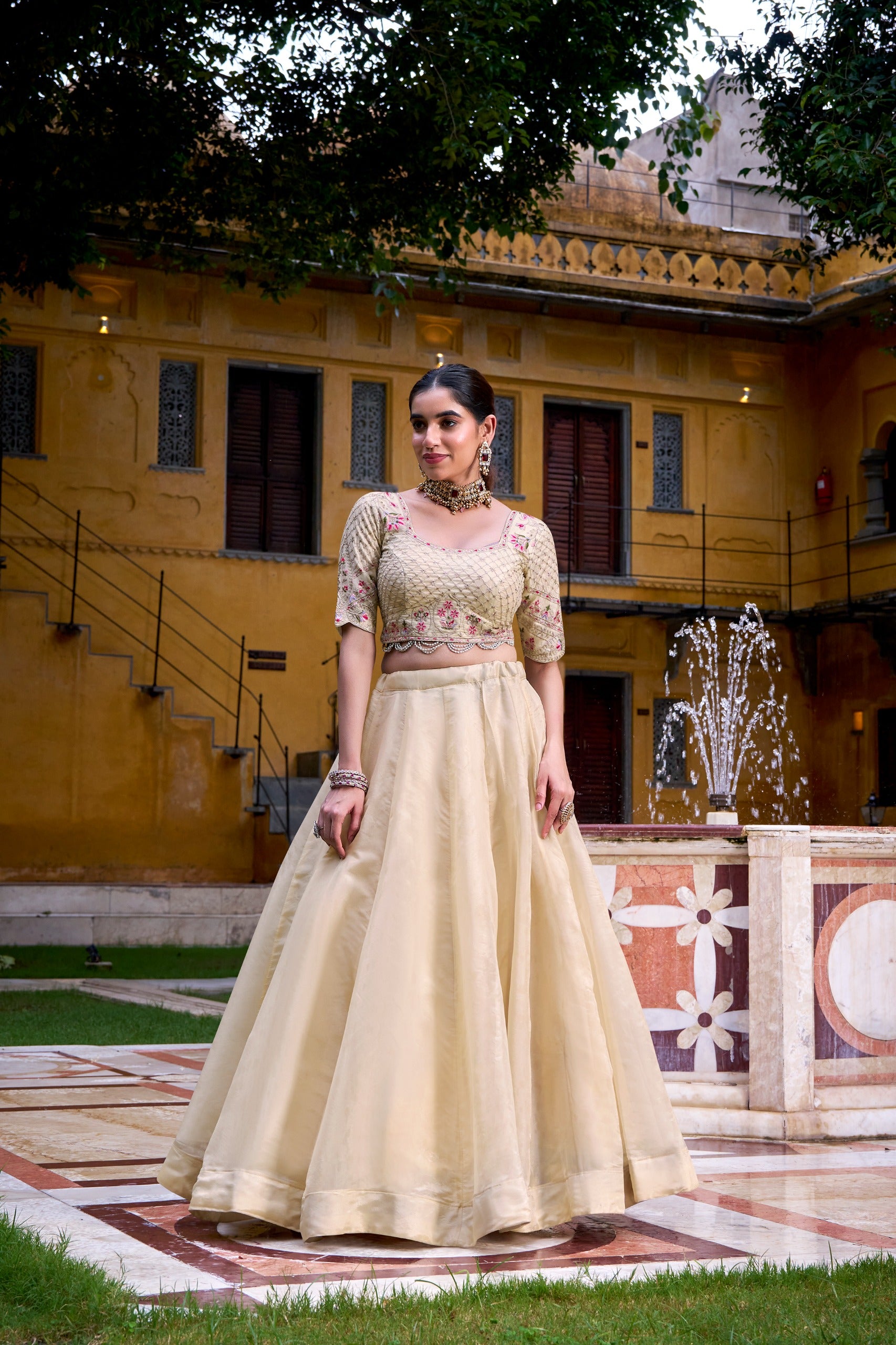 Rich in hue, intricate in design, and perfect for festive Lehenga Choli