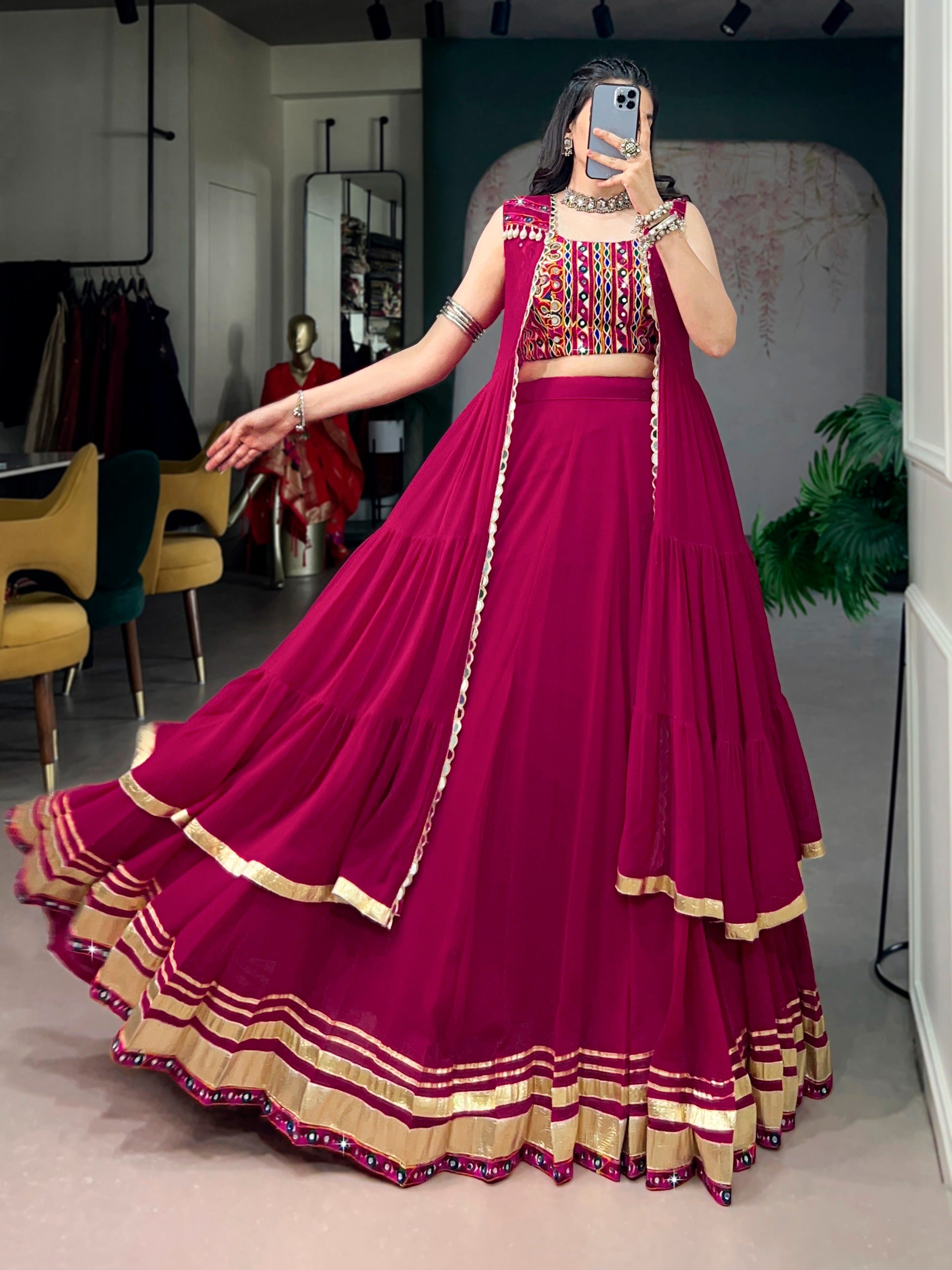 Raas Rani handcrafted Gamthi blouse, Gotta Patti lace Choli