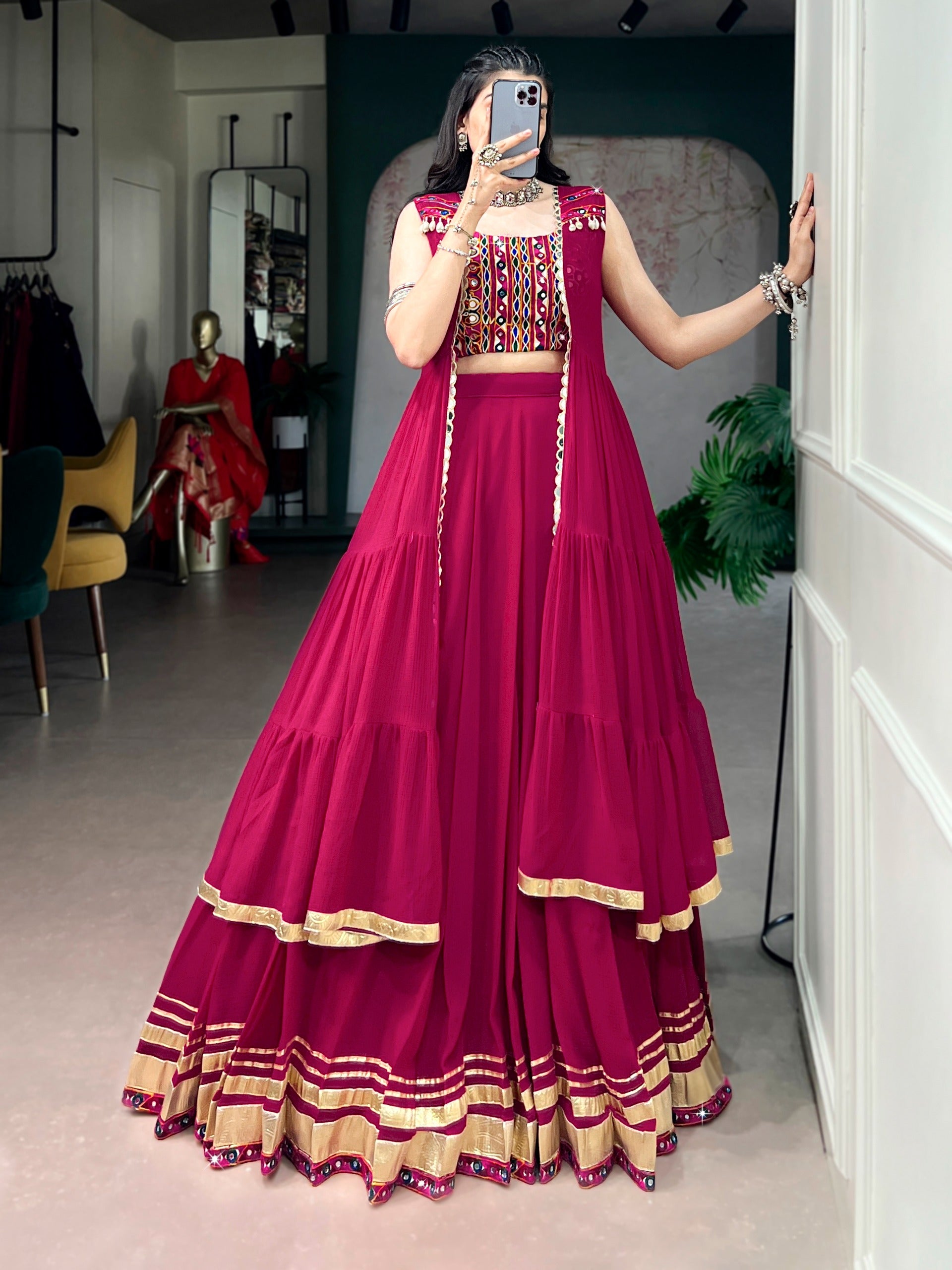 Raas Rani handcrafted Gamthi blouse, Gotta Patti lace Choli