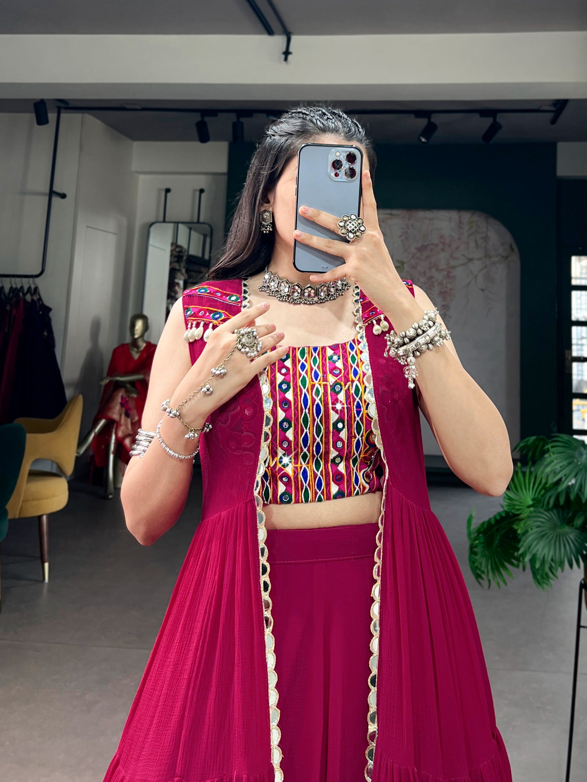 Raas Rani handcrafted Gamthi blouse, Gotta Patti lace Choli
