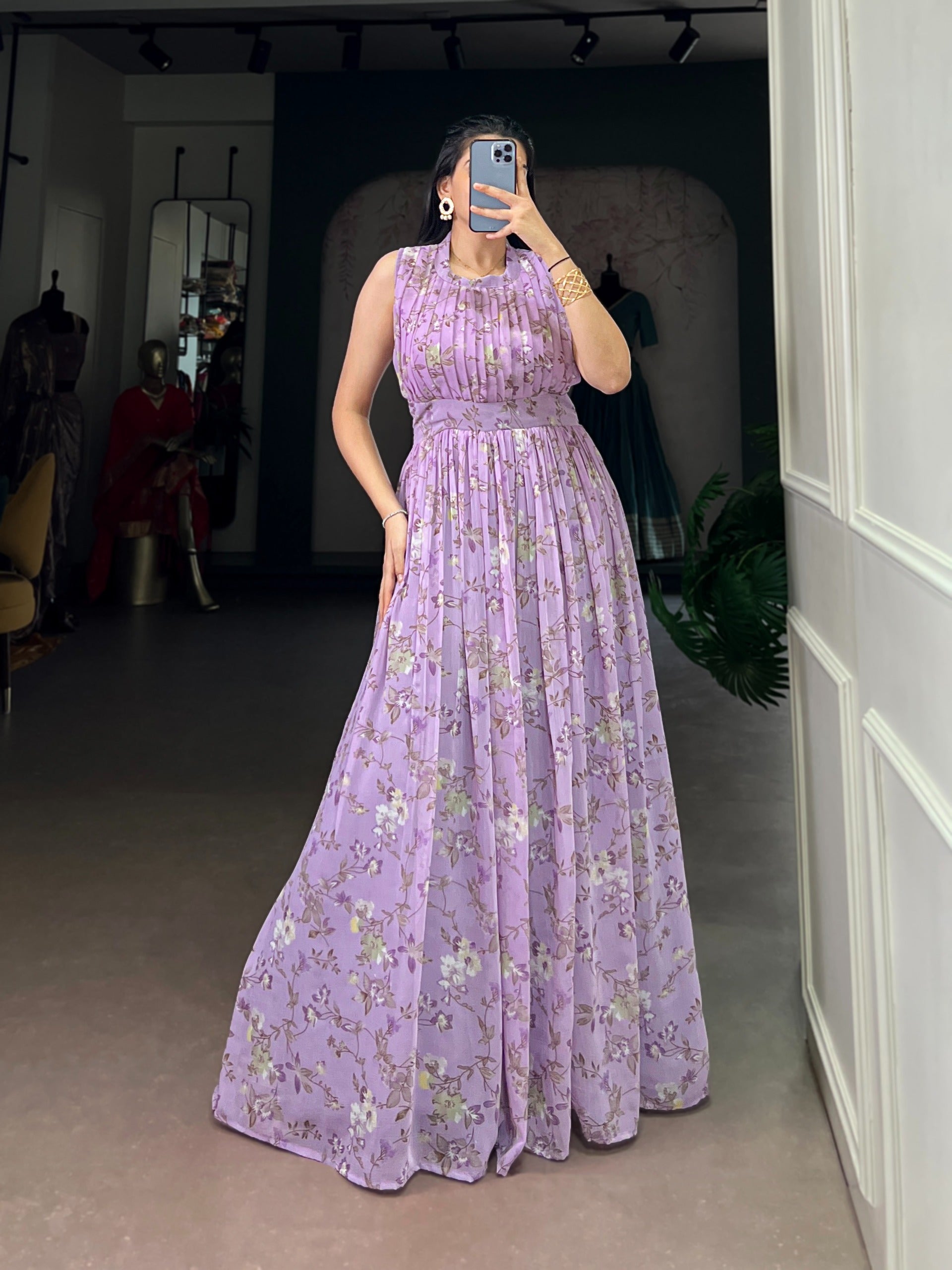 The Modern Dress  Of Marble Softness And Floral Beauty