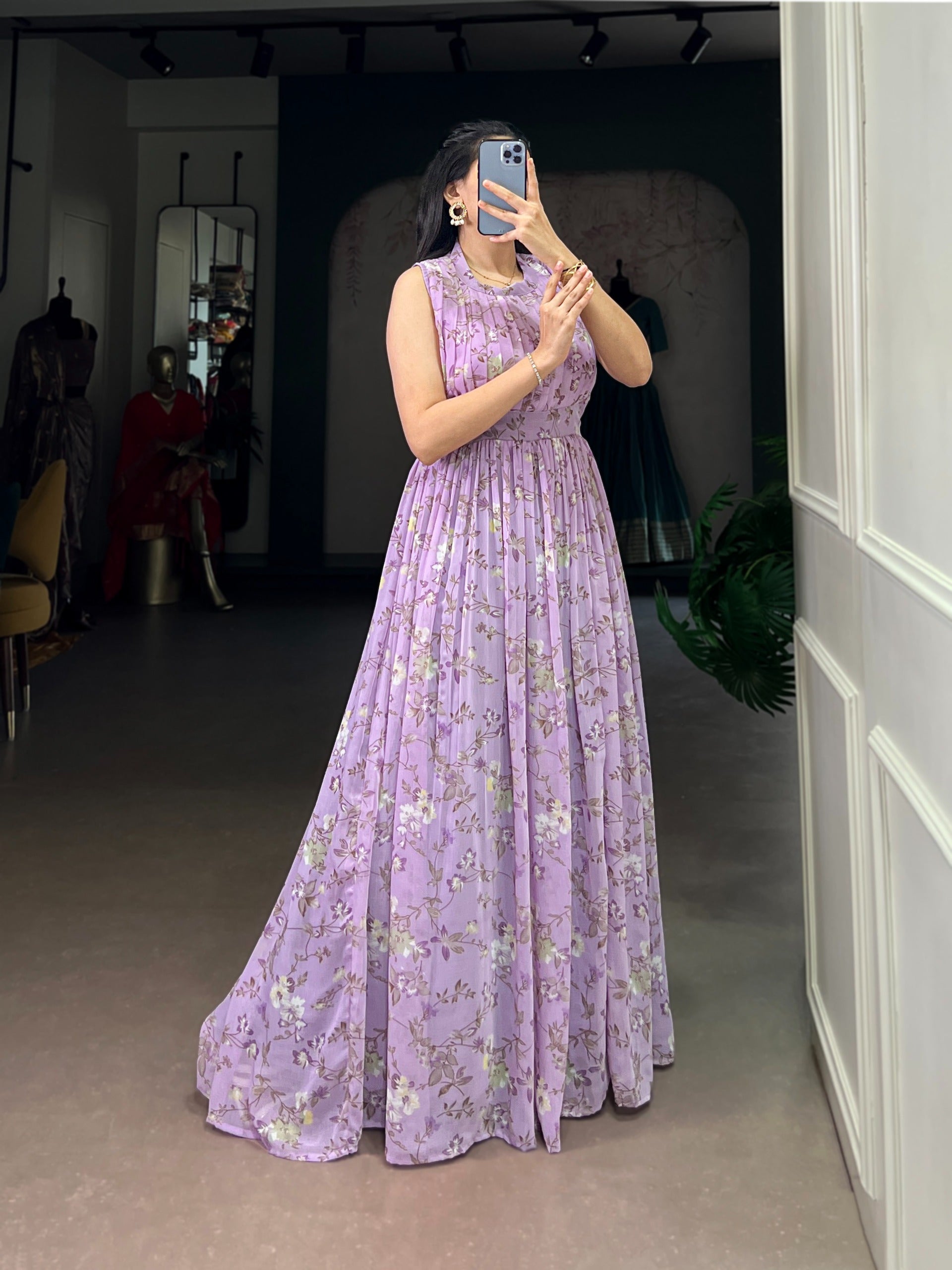 The Modern Dress  Of Marble Softness And Floral Beauty