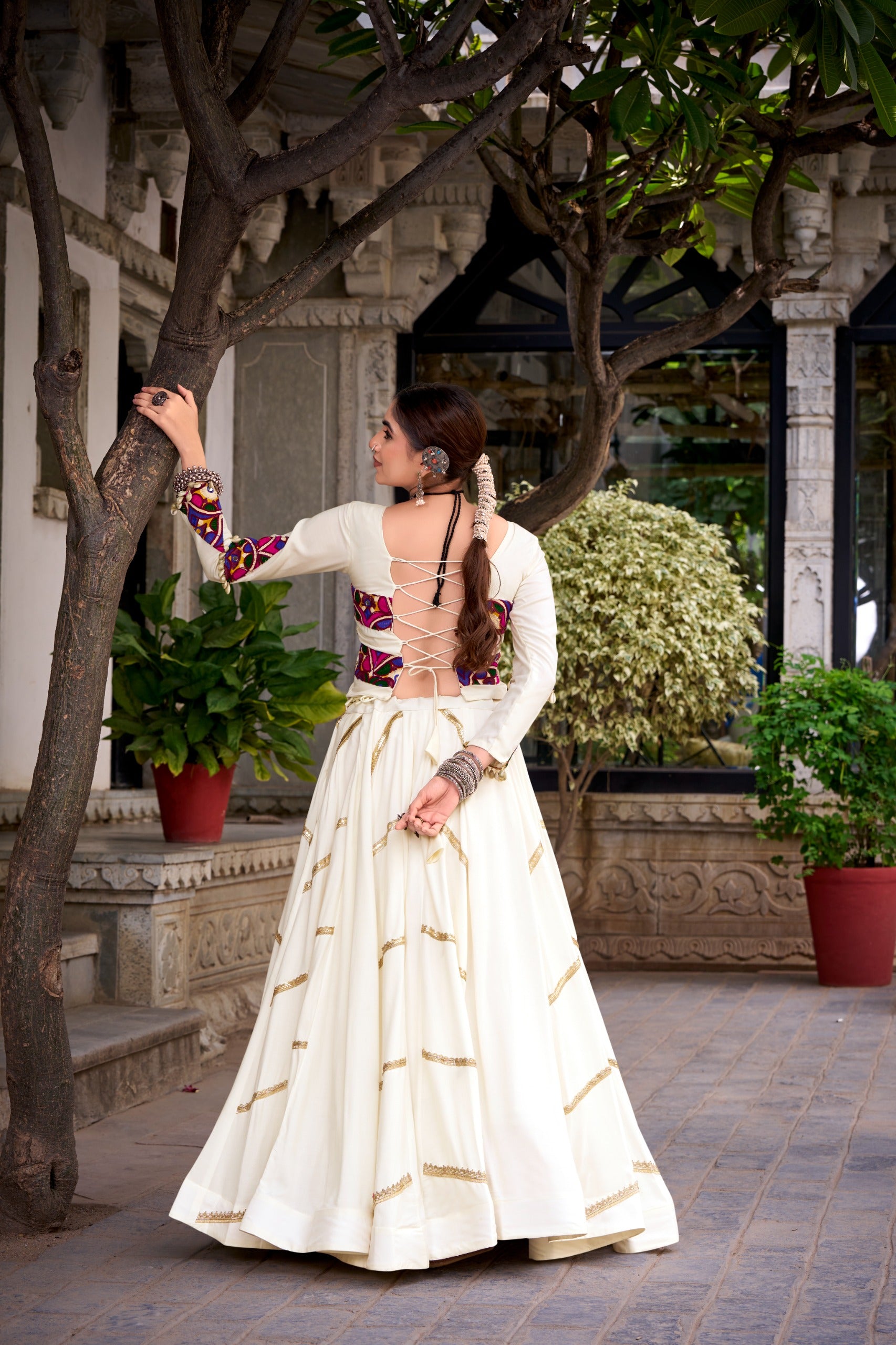 Crafted for Garba, Styled with Mirror Work Choli.