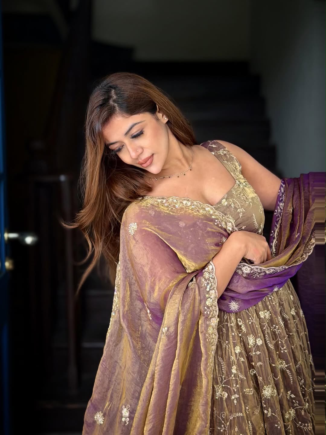 Fendy Silk And Heavy Embroidery Sequence Work gown-sharara And Dupatta Set