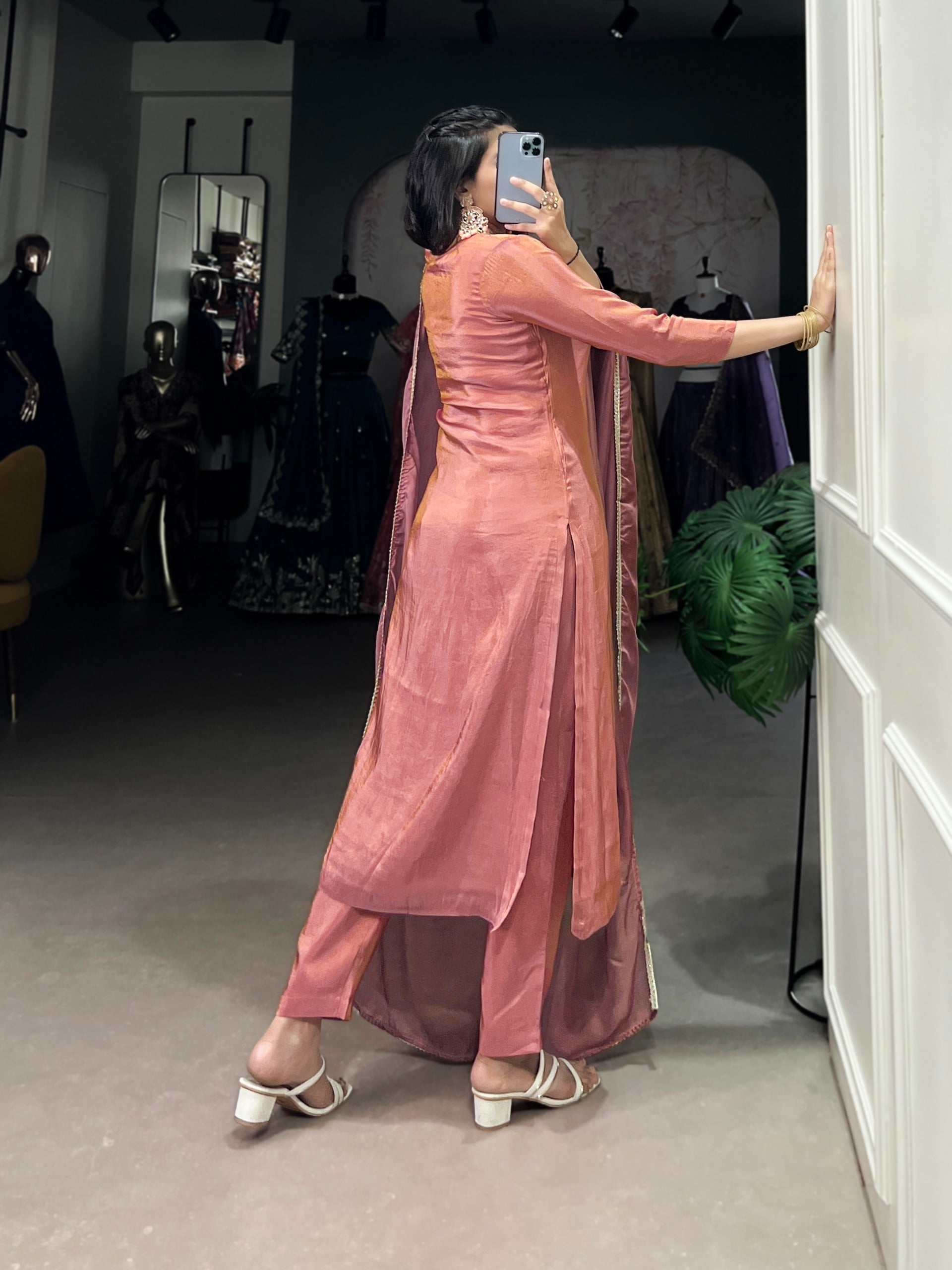 Rosewood Elegance Kurta Set with Dupatta