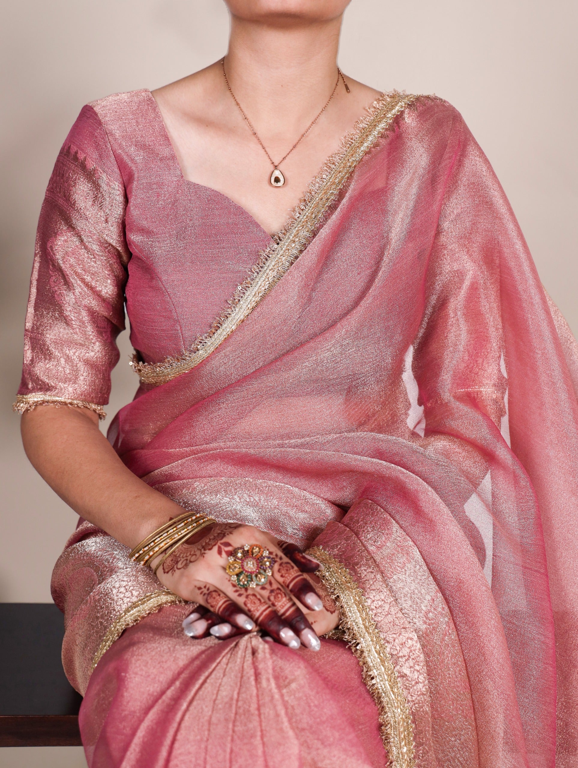 Shimmering in Zari and sequins Saree 🍂