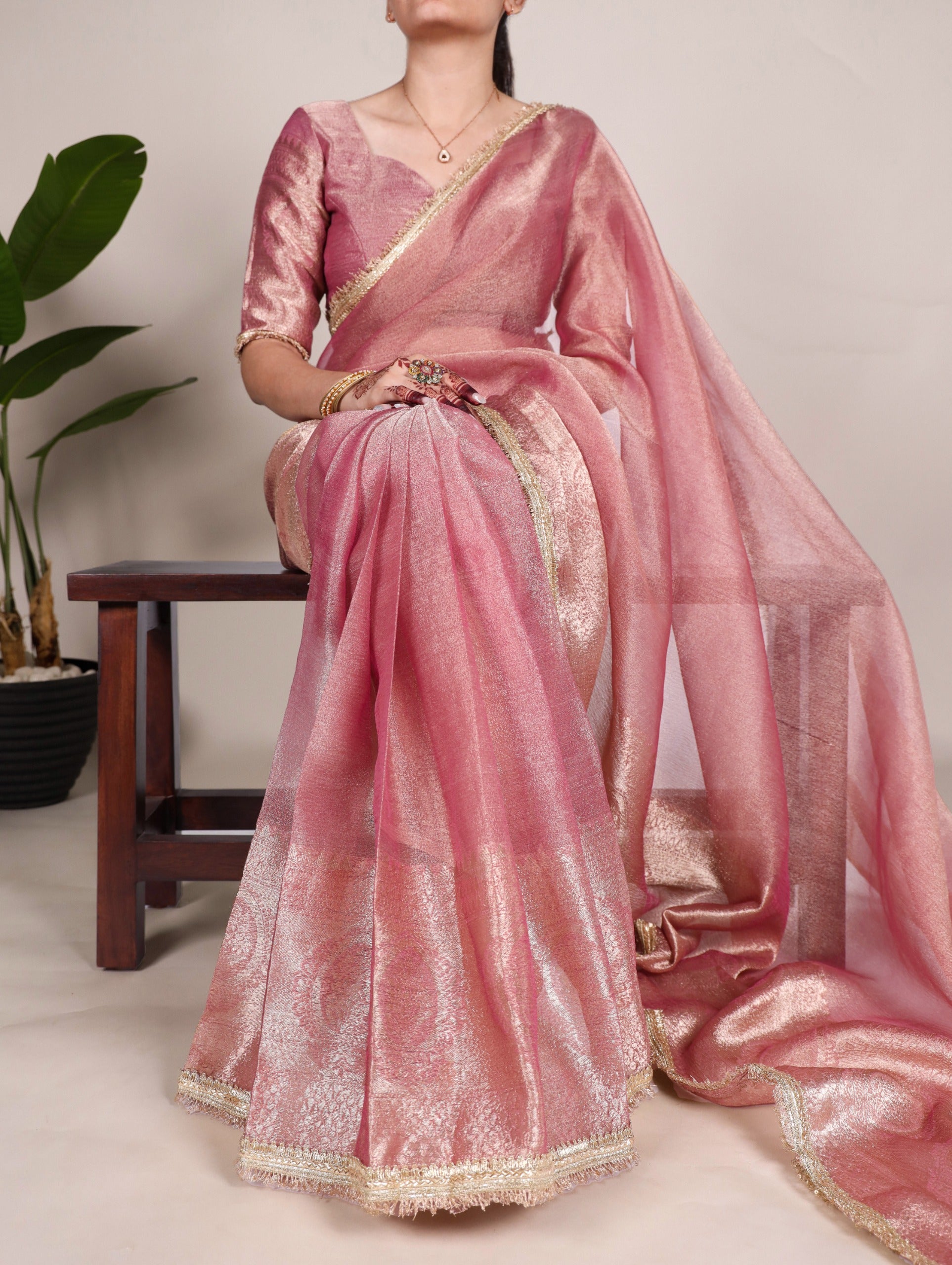 Shimmering in Zari and sequins Saree 🍂