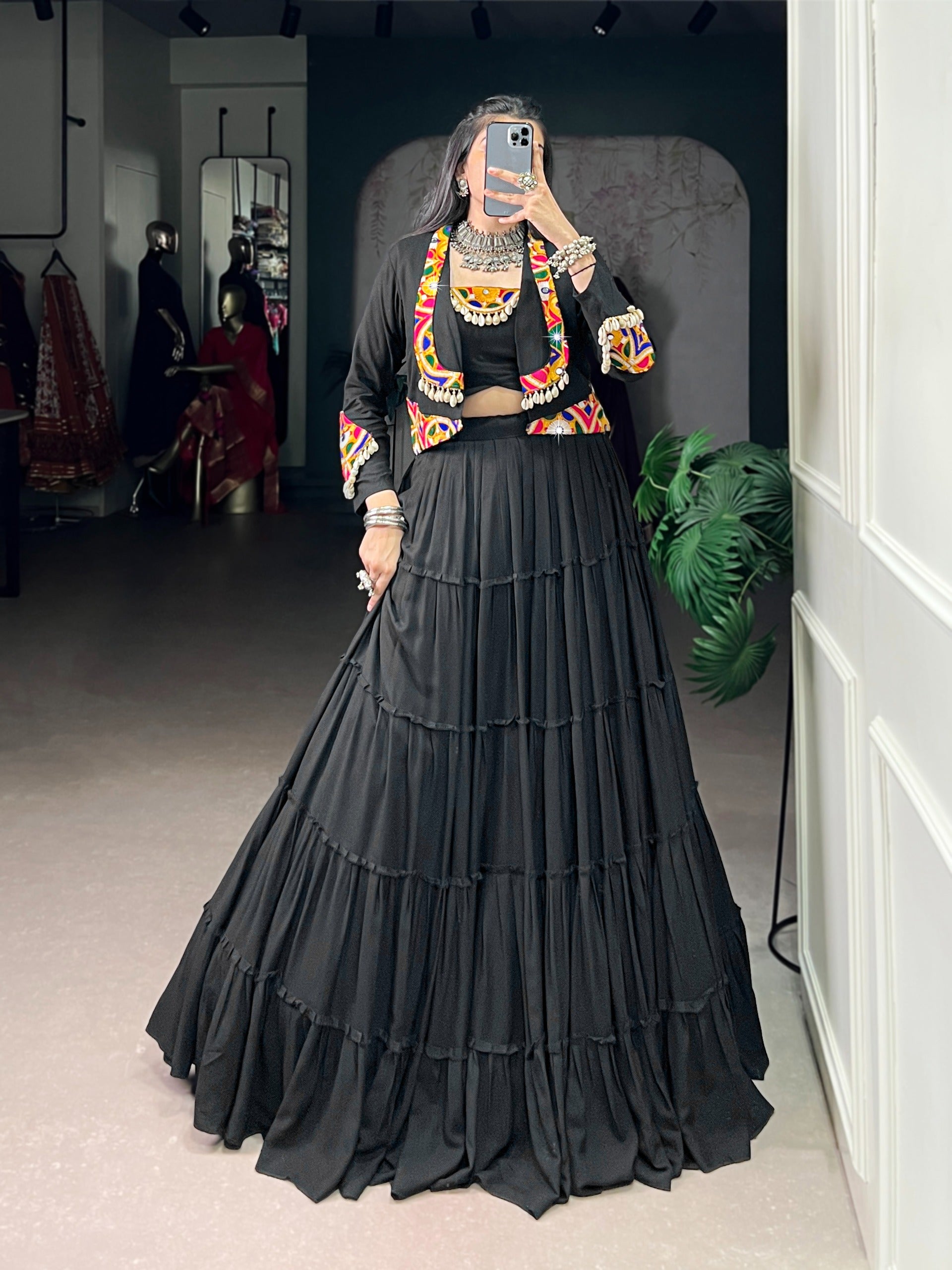 Rajudi Mirror Work Lehenga Set