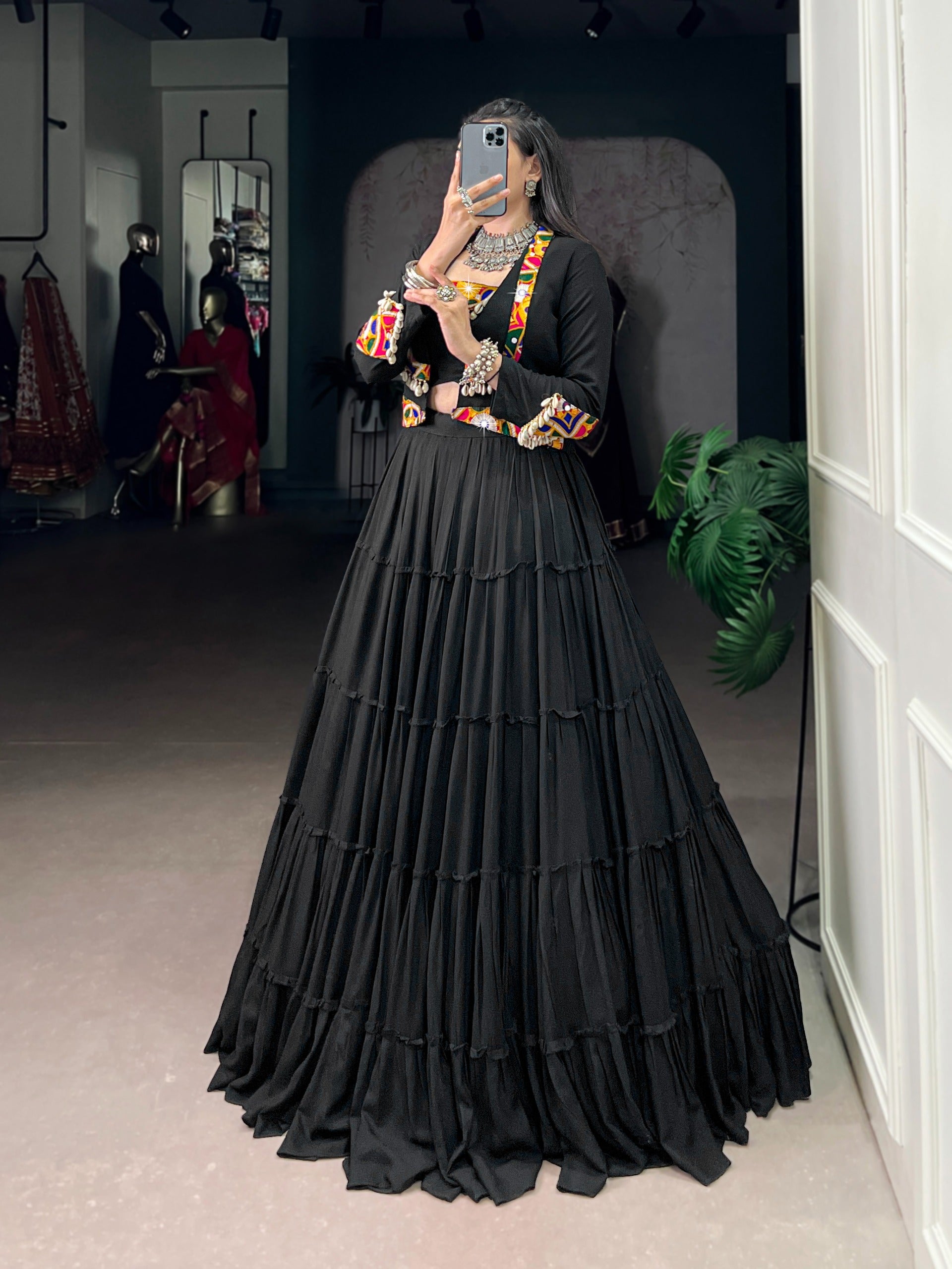 Rajudi Mirror Work Lehenga Set