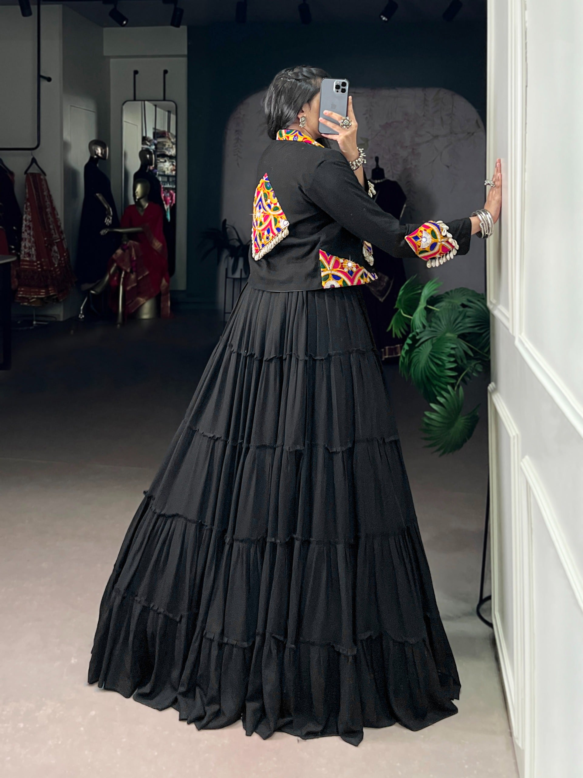 Rajudi Mirror Work Lehenga Set