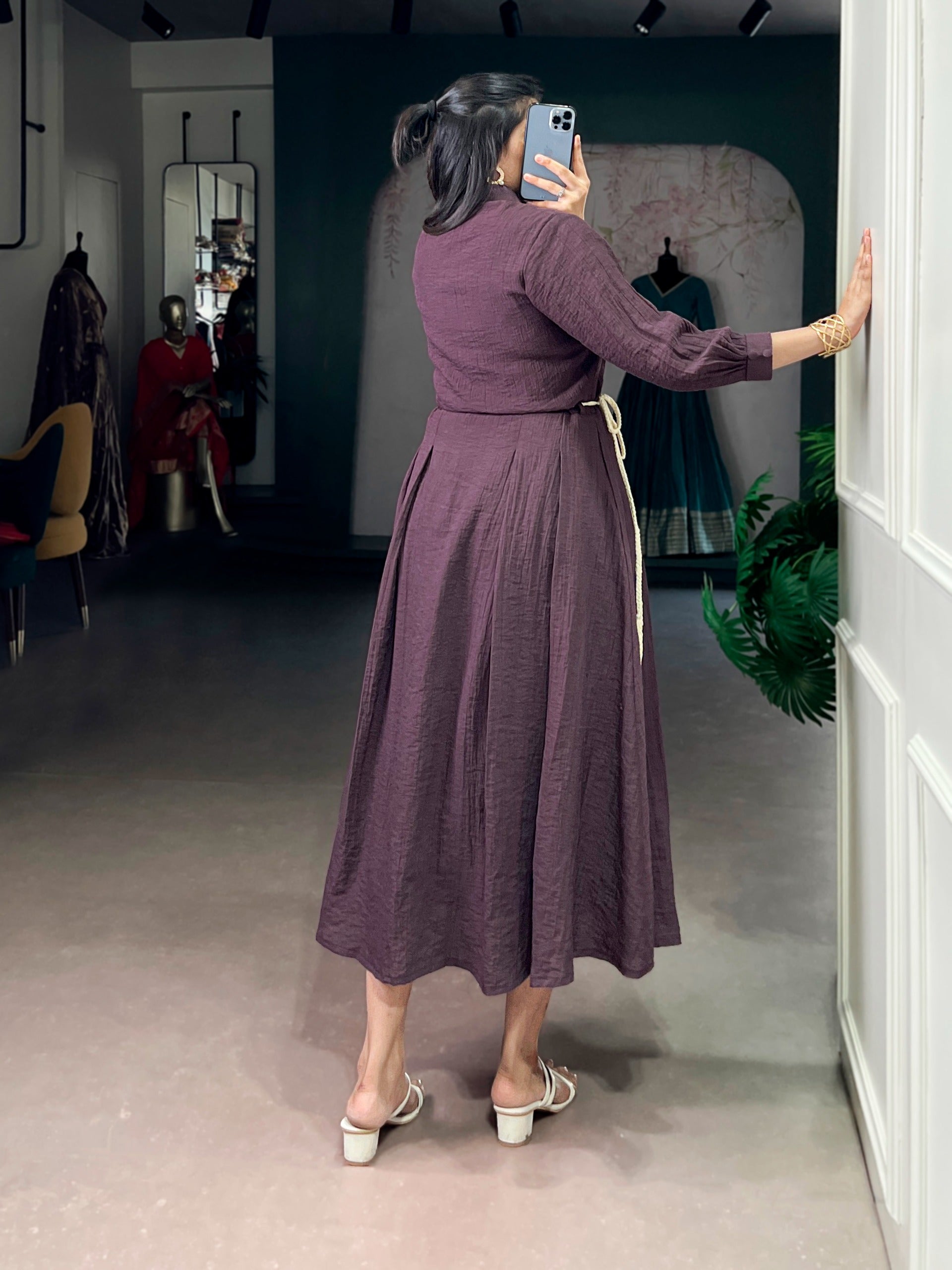 This Crackle Fabric Dress Brings Effortless Soft Look One Piece