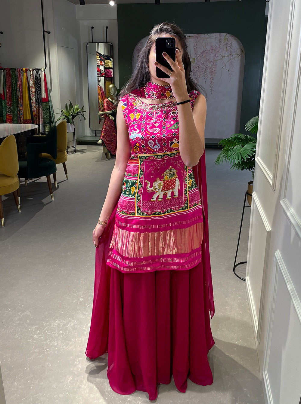 Magenta Ethnic Sharara Set