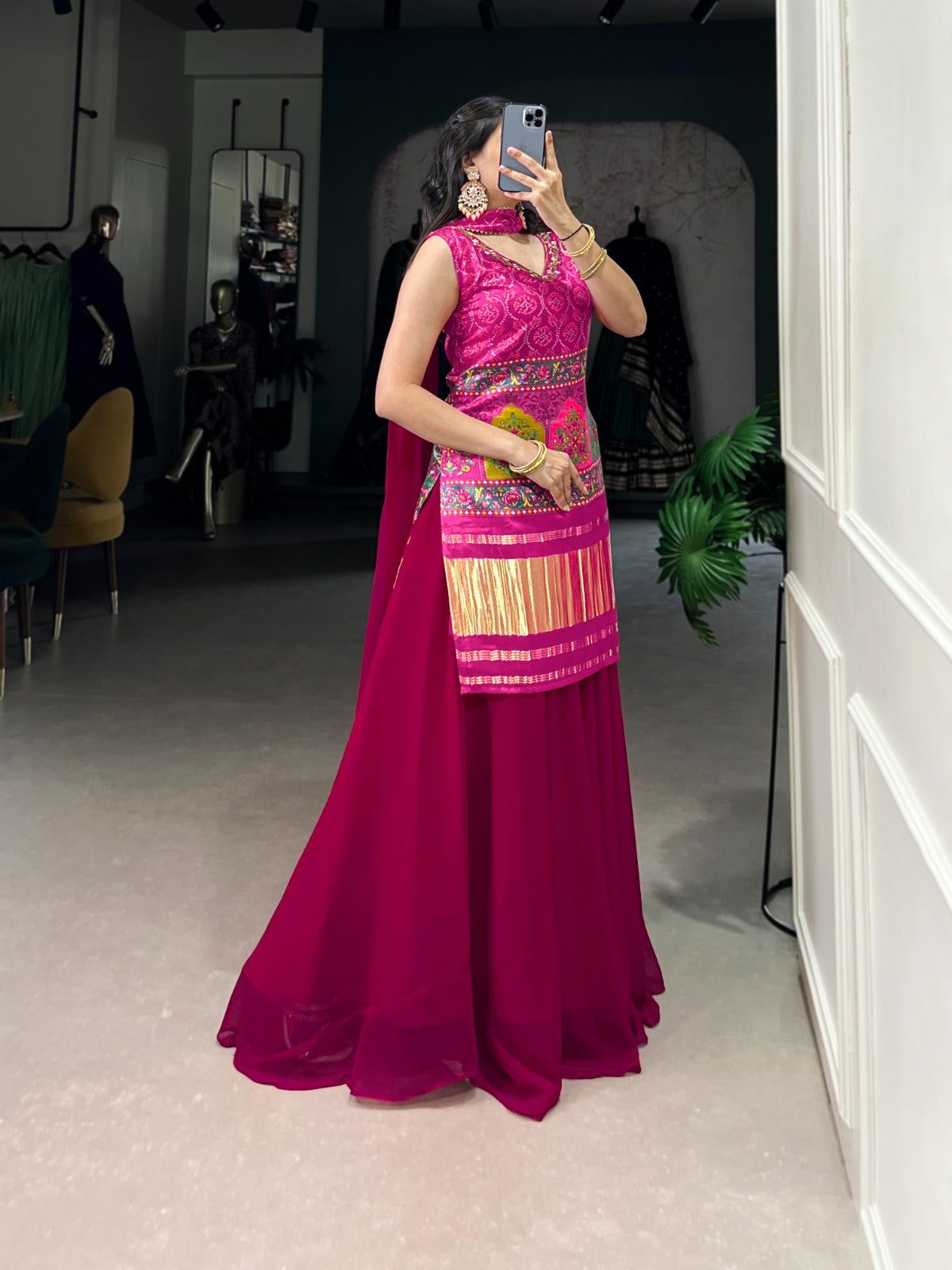 Magenta Ethnic Sharara Set