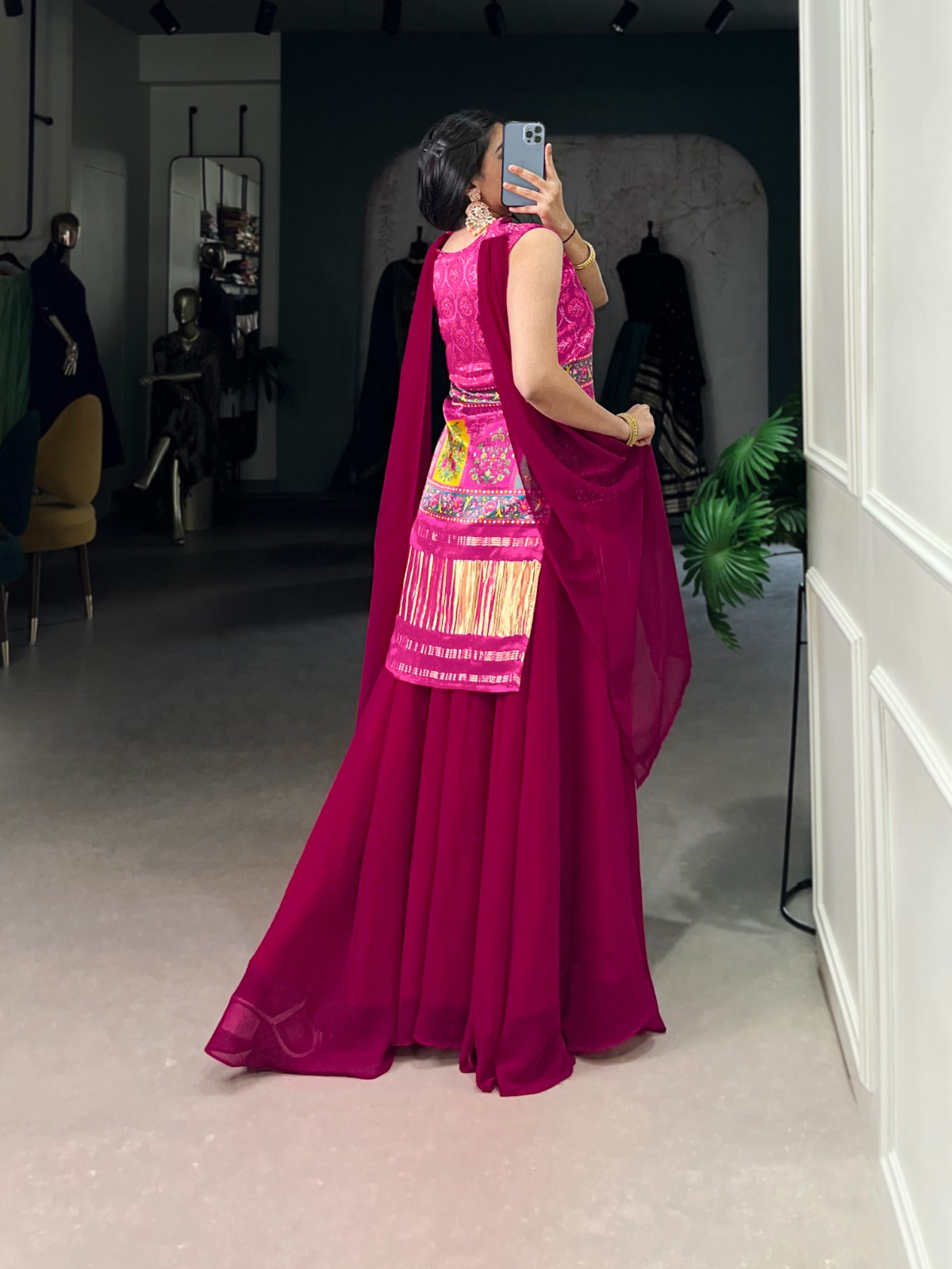 Magenta Ethnic Sharara Set