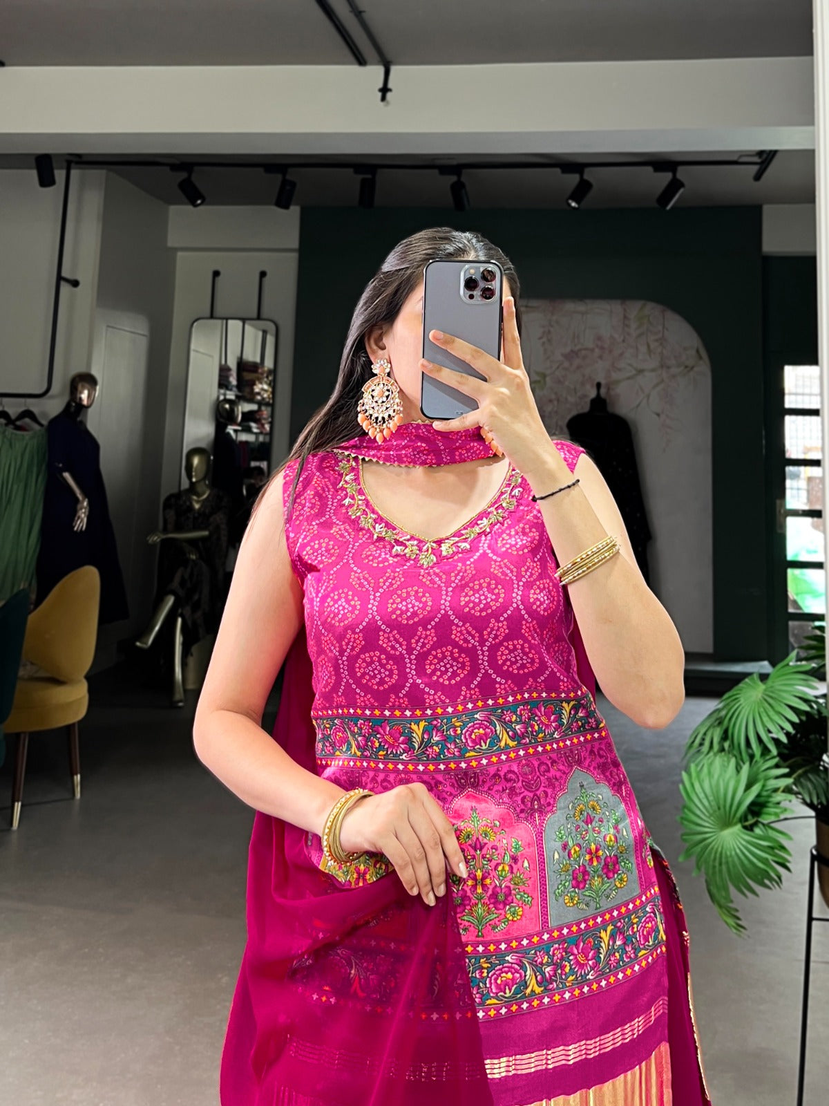 Magenta Ethnic Sharara Set