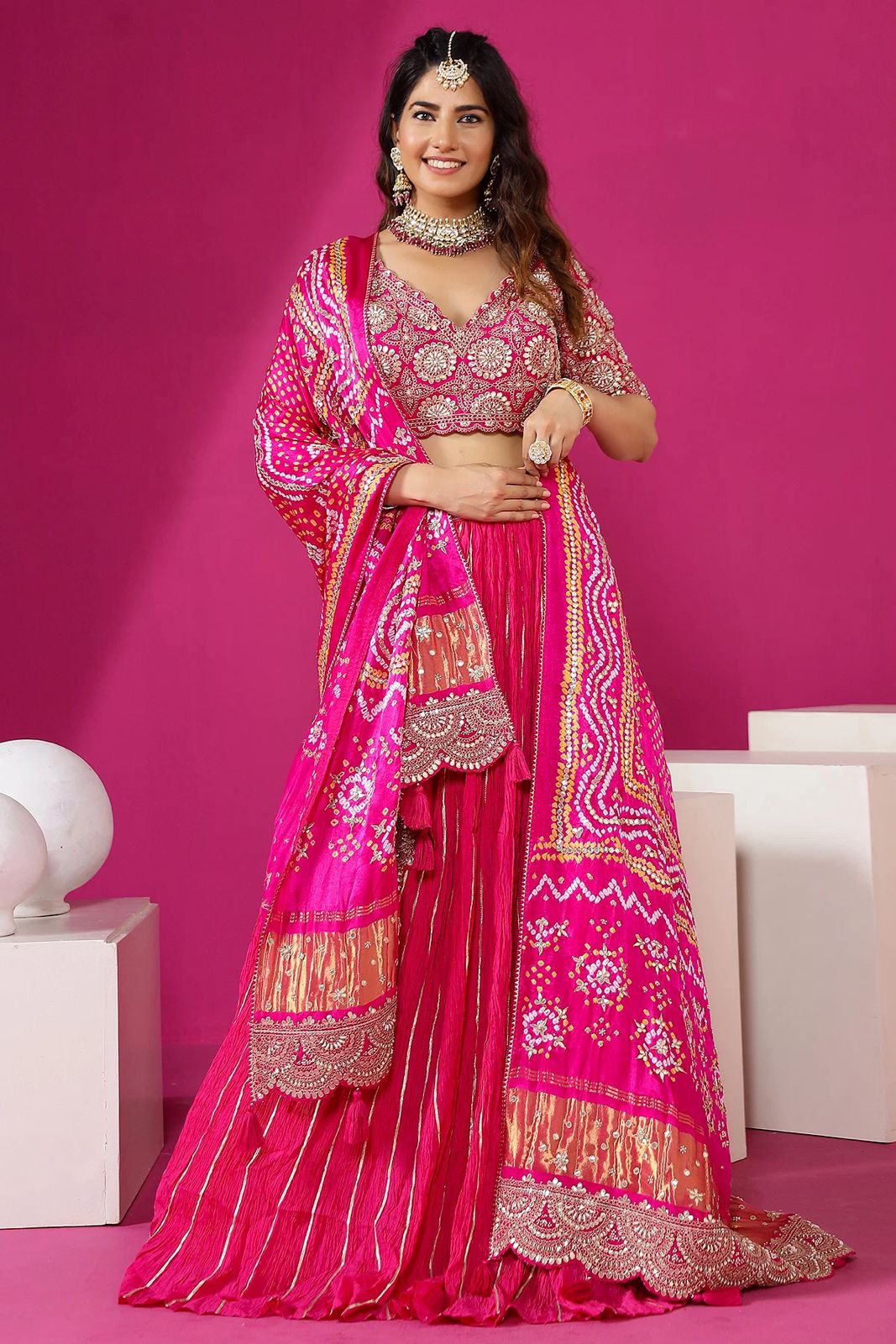 Embroidery Work Digital Print Lehenga Choli