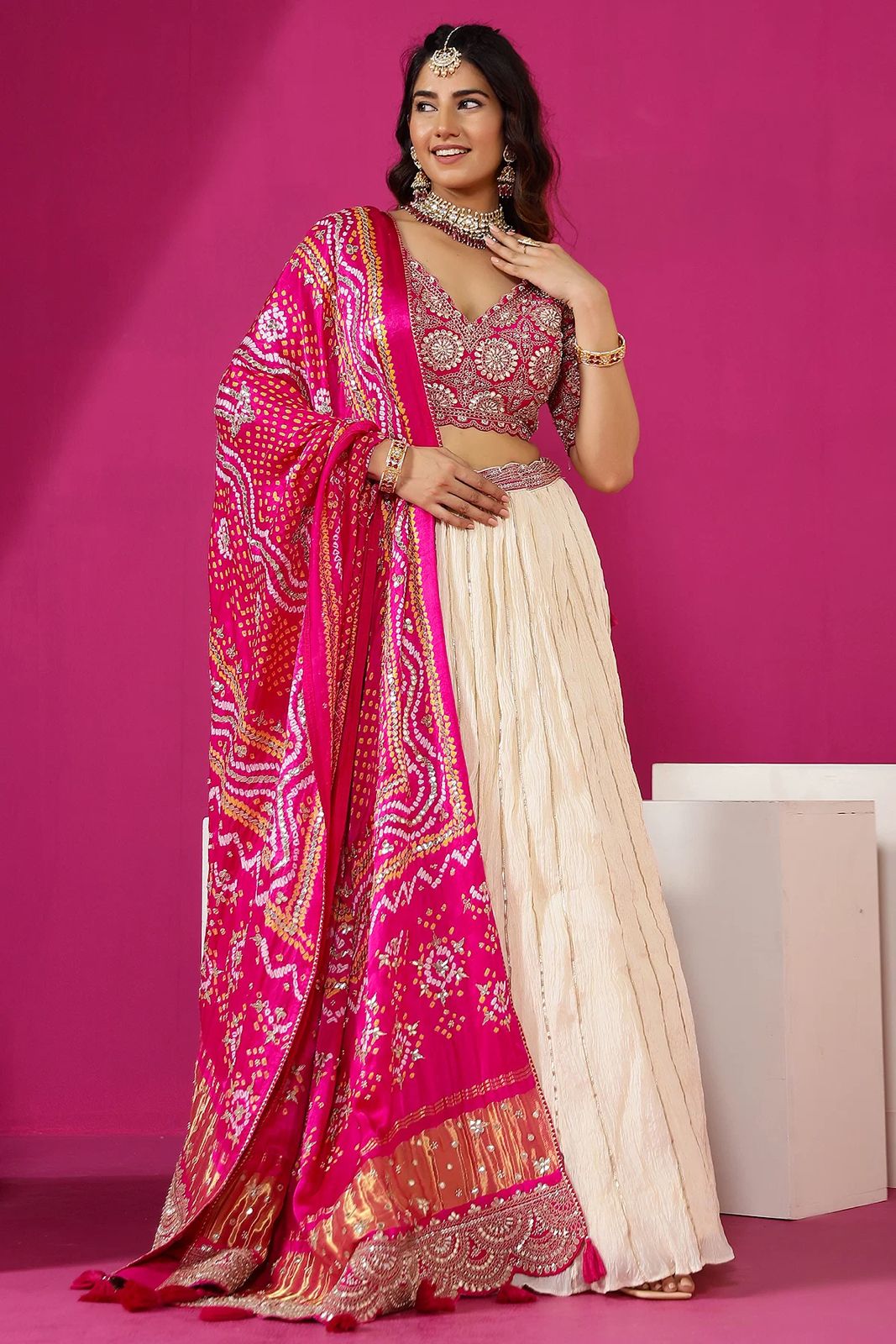 Embroidery Work Digital Print Lehenga Choli