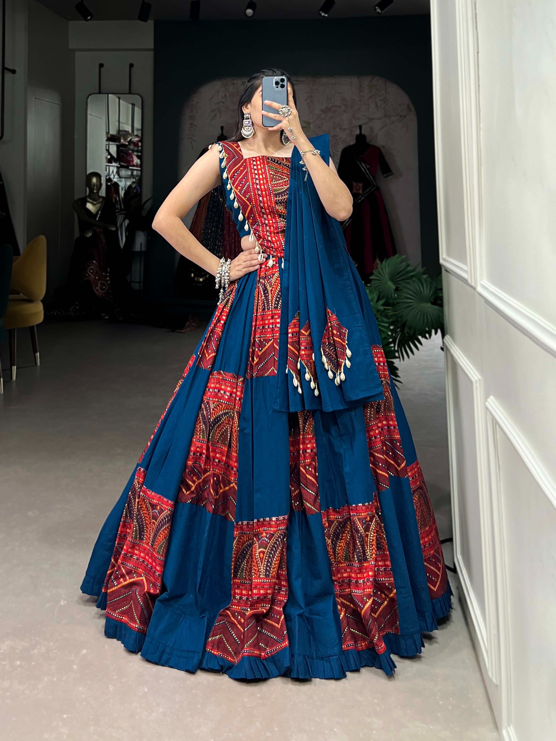 Ethnic Printed Lehenga Choli with Matching Dupatta