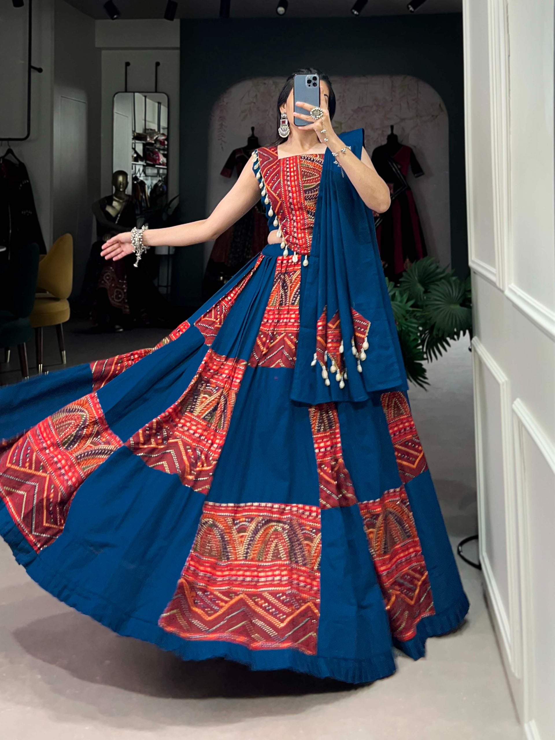 Ethnic Printed Lehenga Choli with Matching Dupatta