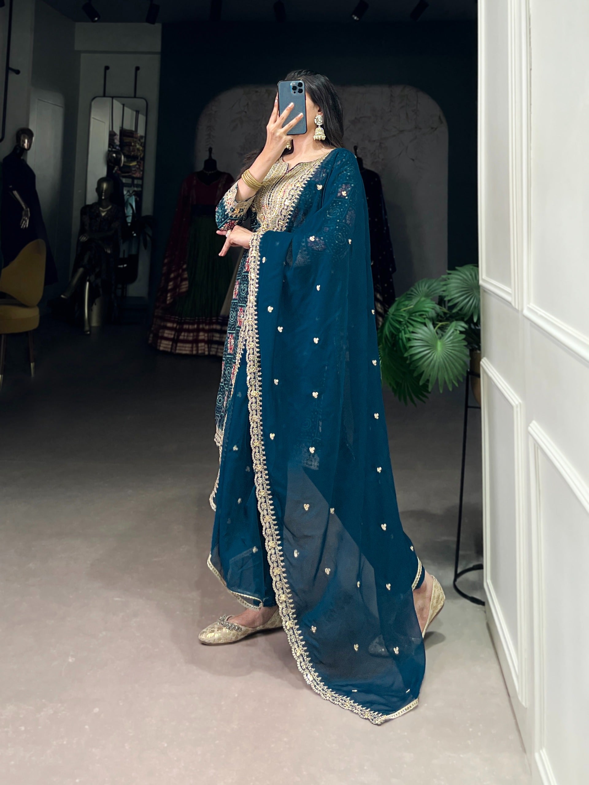 Premium Teal Ethnic Kurta Set for Women