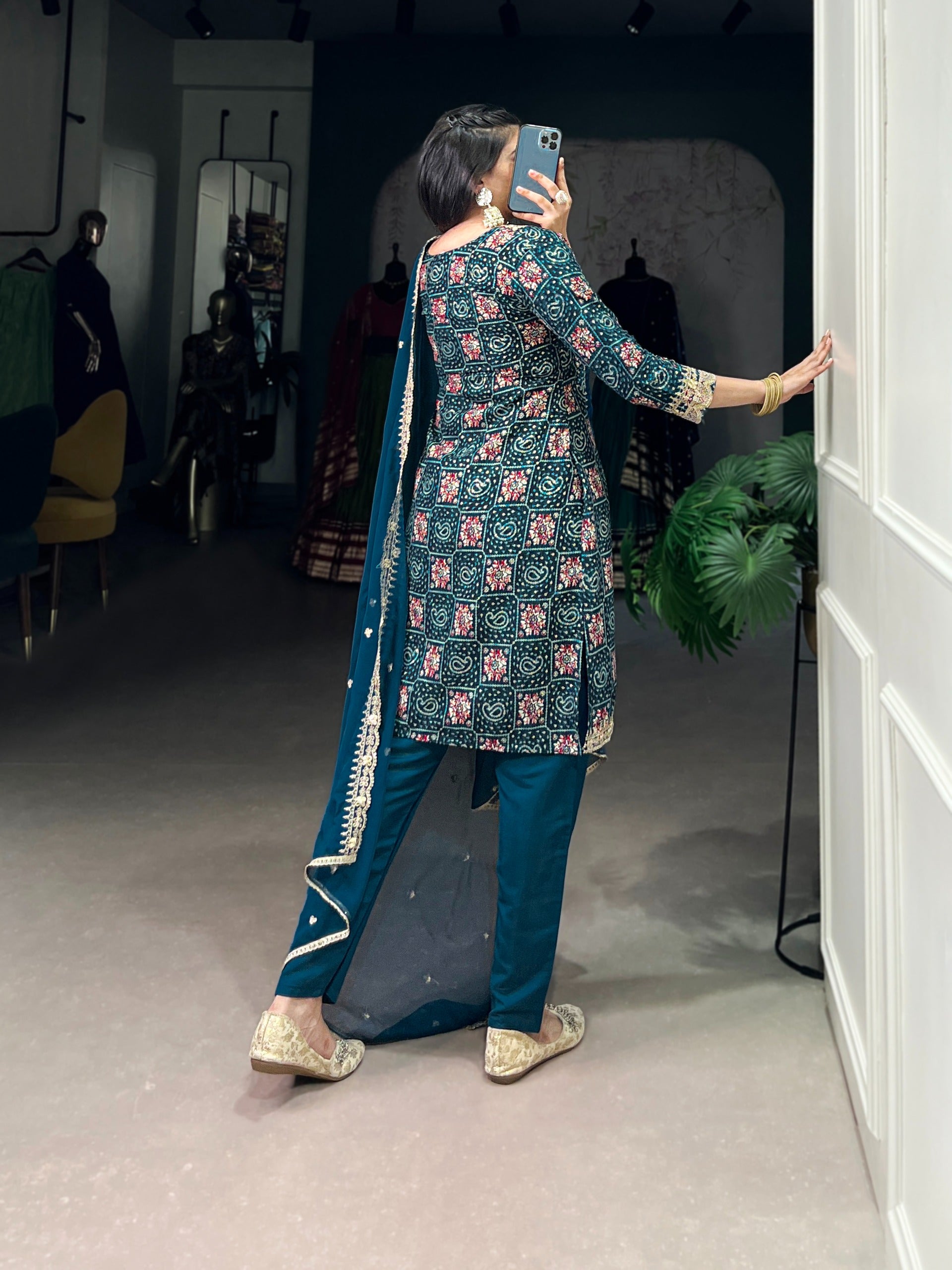 Premium Teal Ethnic Kurta Set for Women