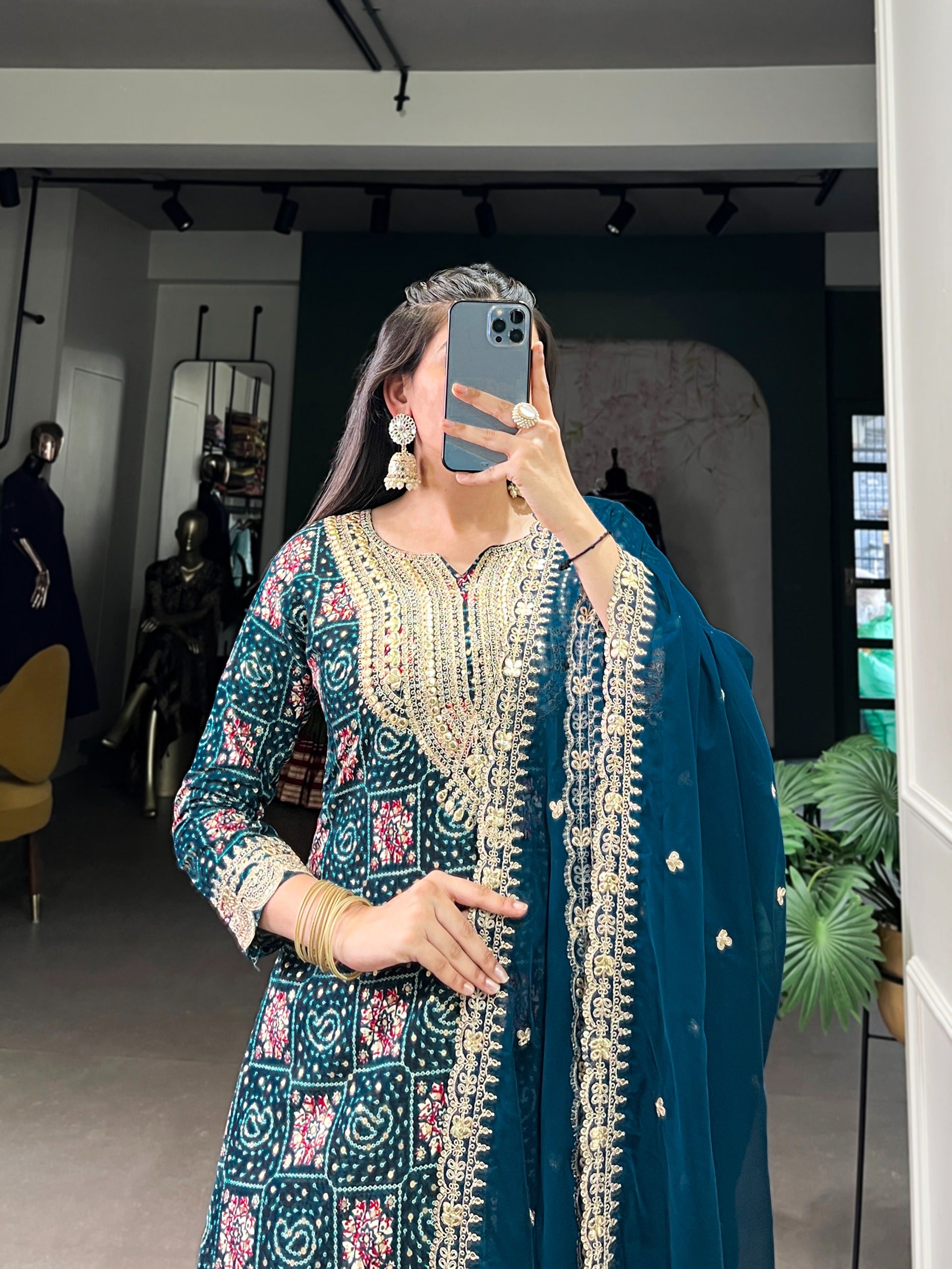 Premium Teal Ethnic Kurta Set for Women