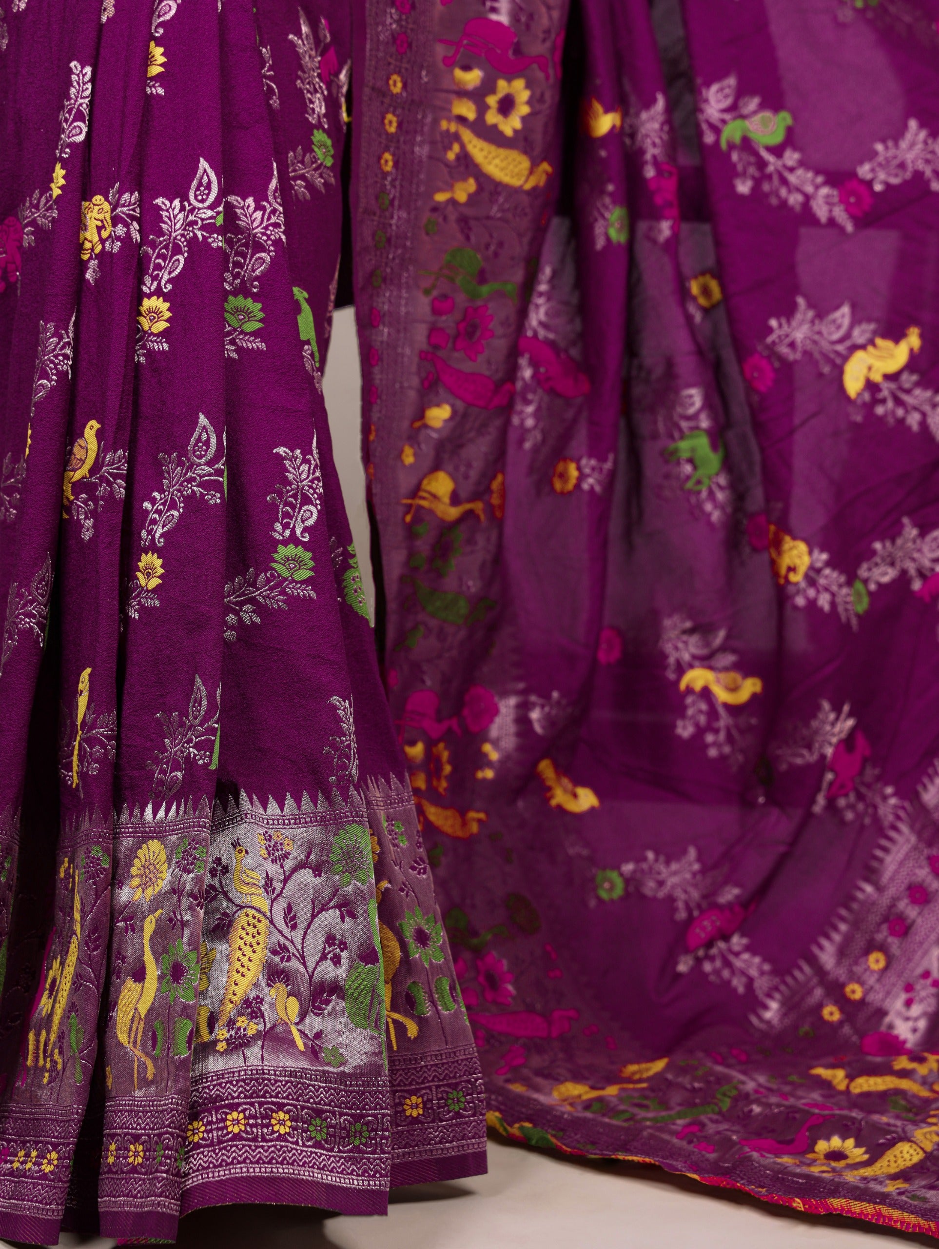 Royal Woven Saree with Artistic Floral Weave