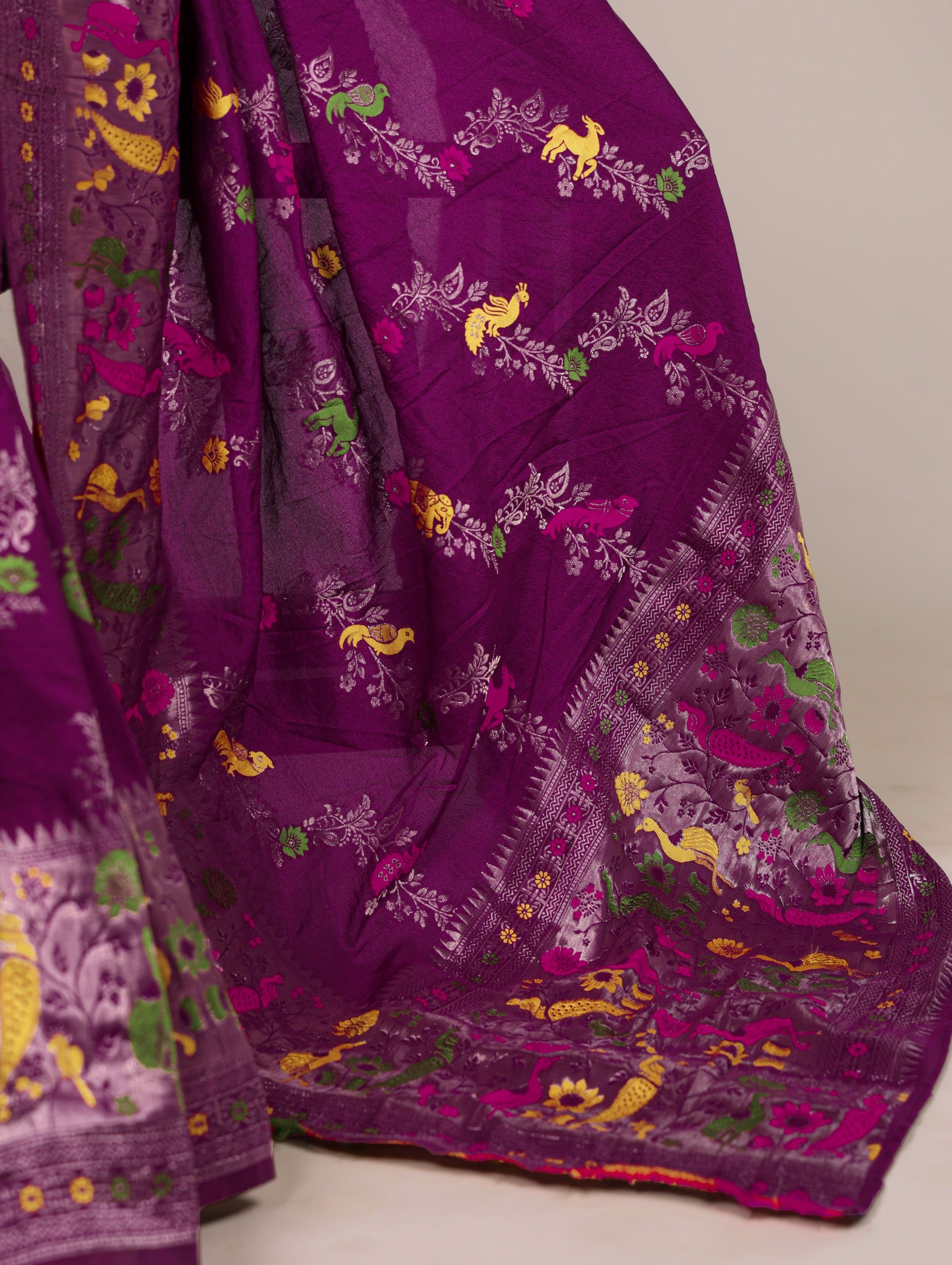 Royal Woven Saree with Artistic Floral Weave